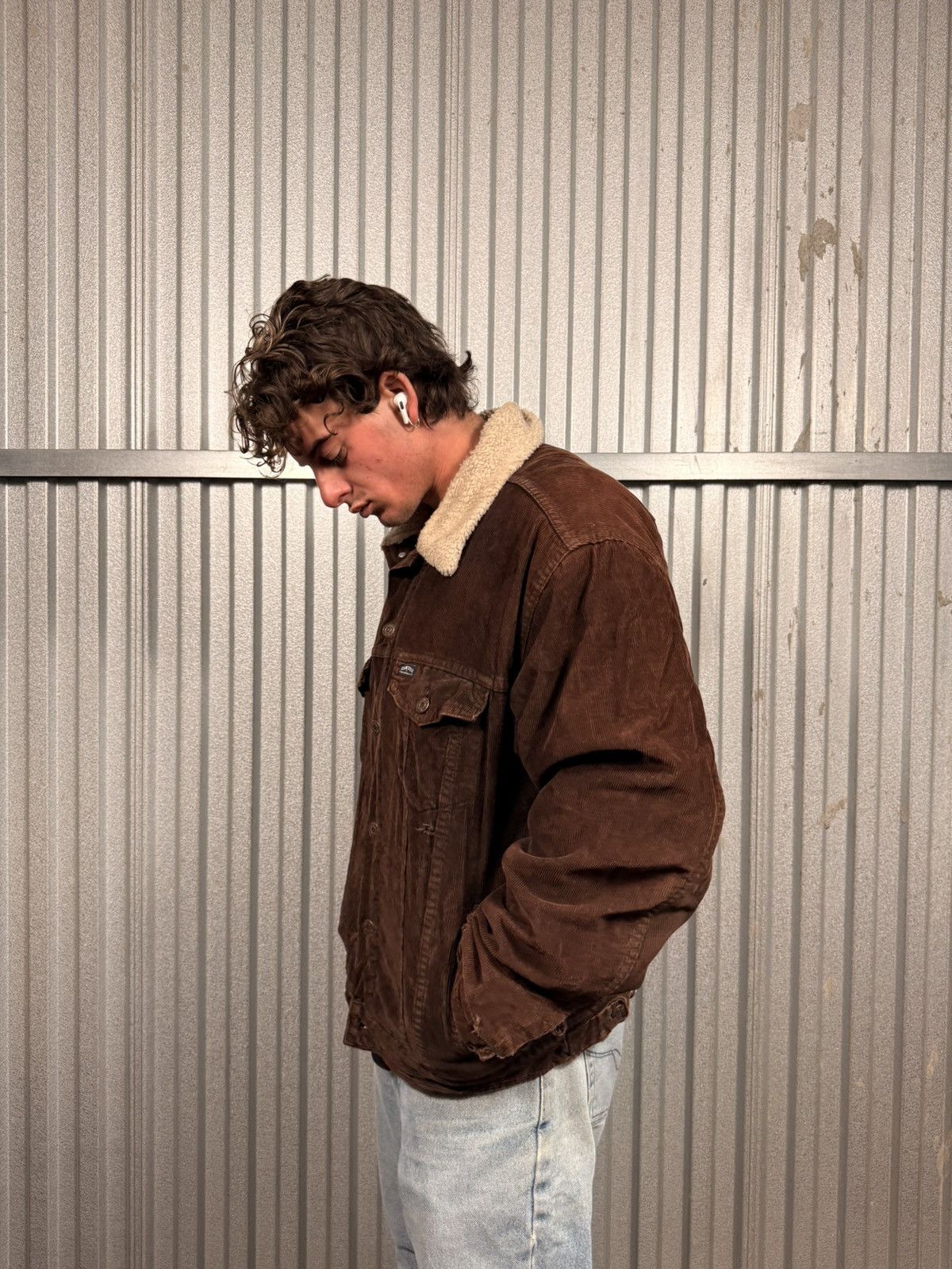 Levi's 90s Vintage Levis Mocha Distressed corduroy Cowboy Jacket Size US L / EU 52-54 / 3 - 4 Thumbnail