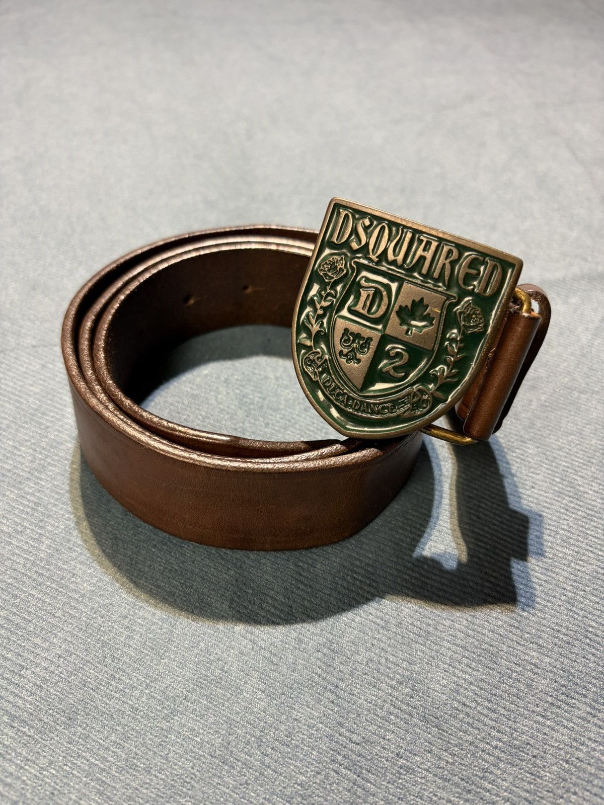 Dsquared2 Vintage Dsquared2 Collegiate Big Buckle Belt Size 38 - 2 Thumbnail