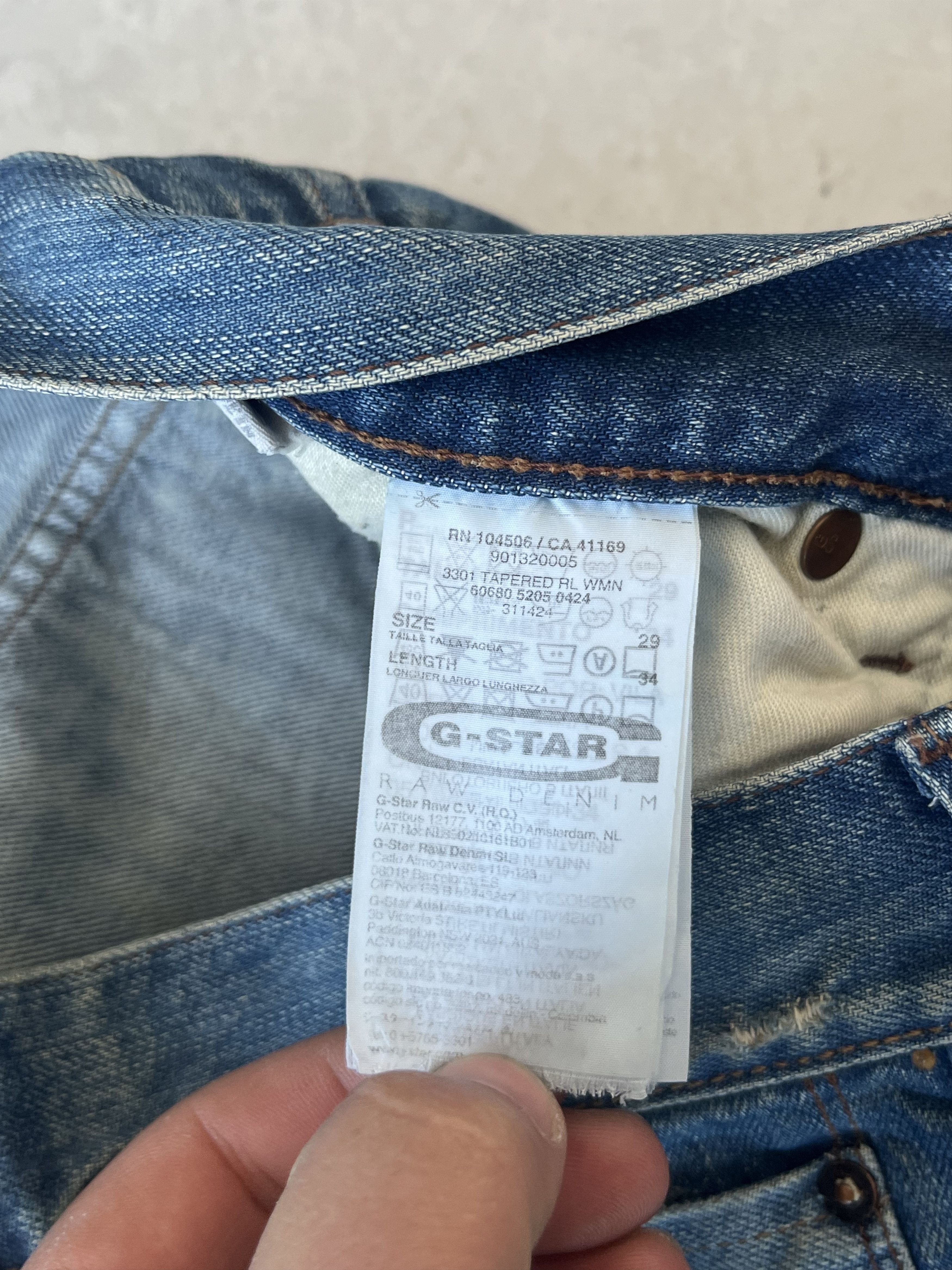 G-Star G-STAR RAW 3301 Jeans MADE IN ITALY Blue Color size 29x34 Size US 29 - 12 Thumbnail