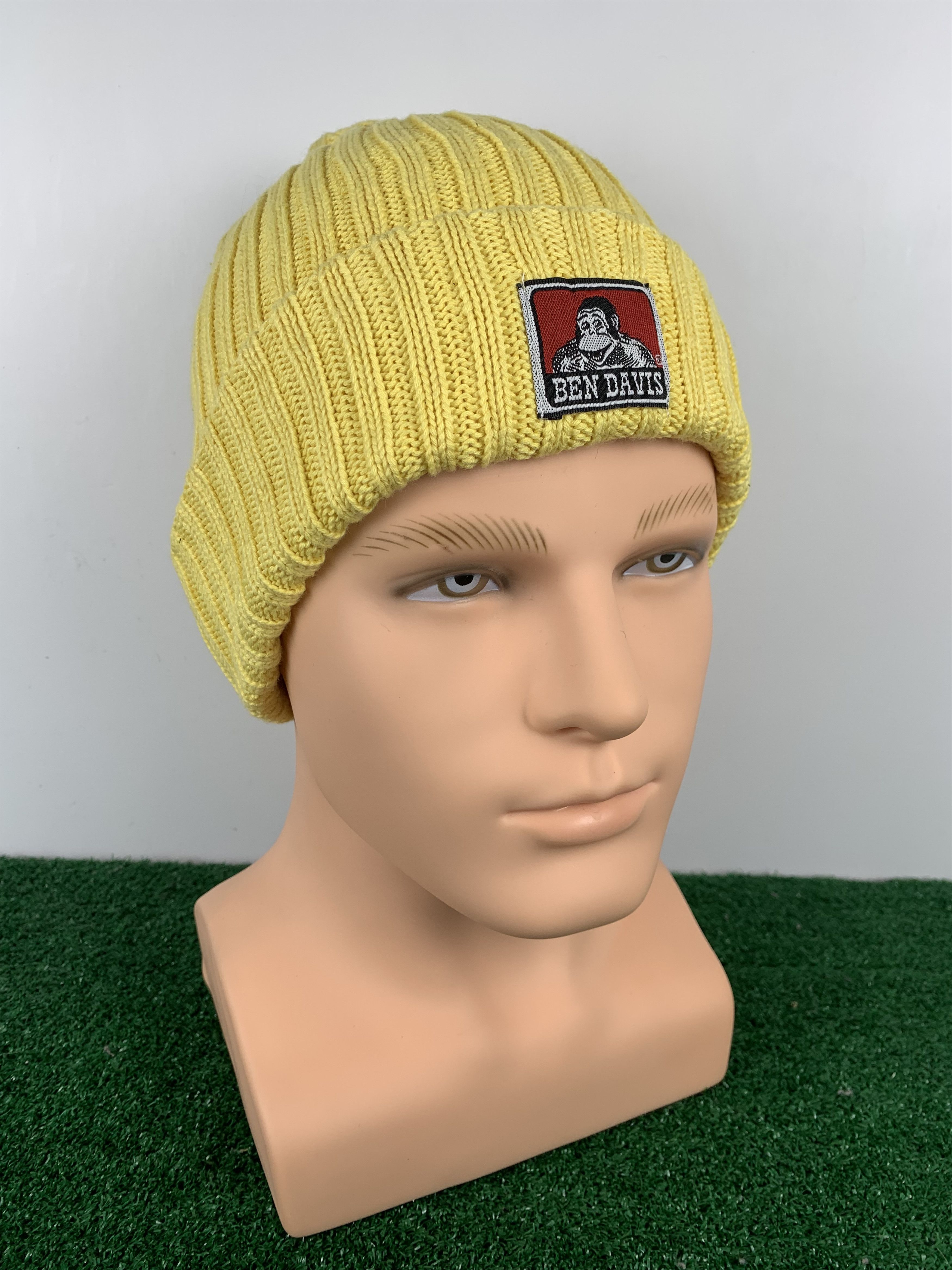 Ben Davis Vintage Ben Davis Beanie Hat Yellow BA0019 Size ONE SIZE - 1 Thumbnail