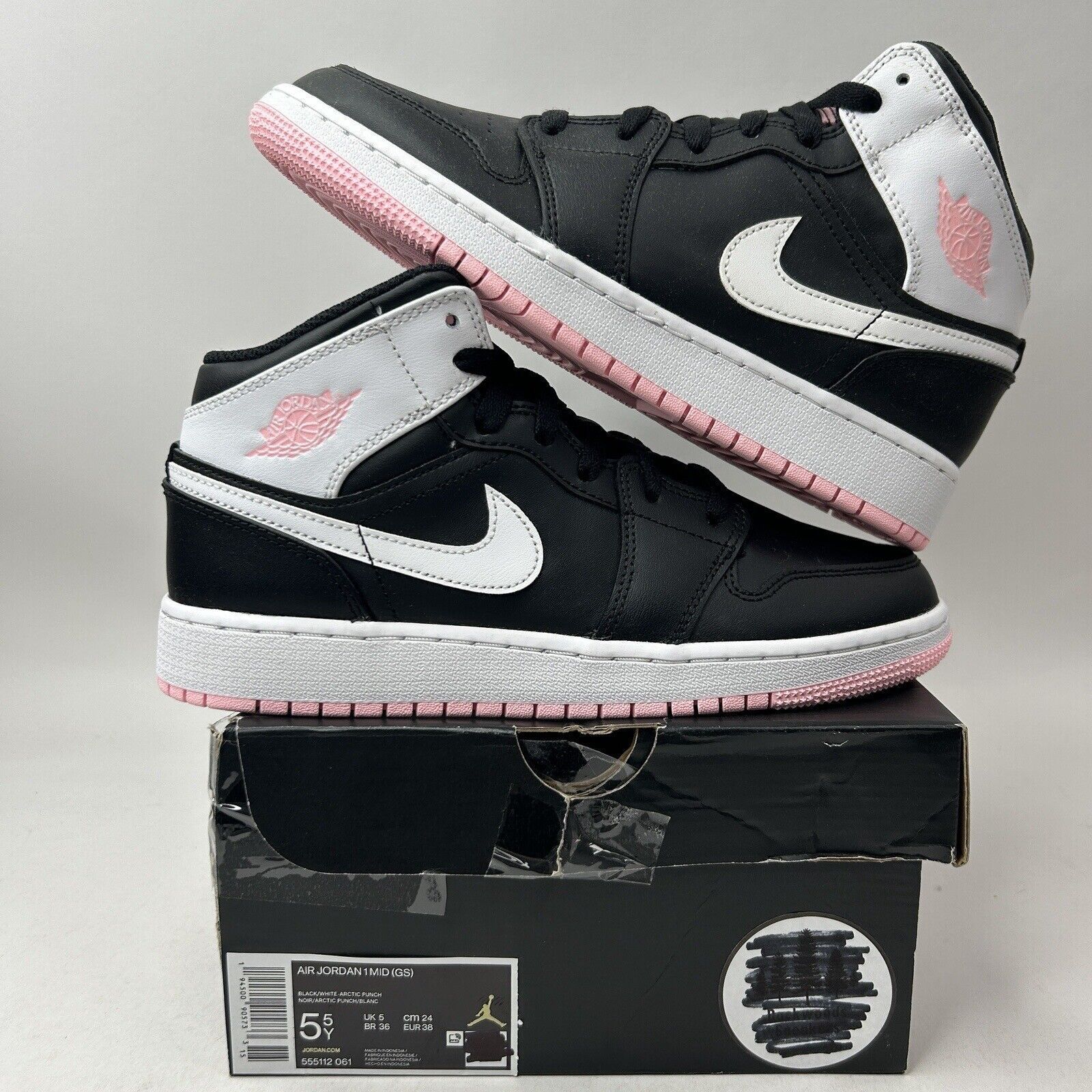 Nike Nike Air Jordan 1 Mid Retro GS “Arctic Punch/Pink” 2023 Size US 7 / IT 37 - 1 Thumbnail