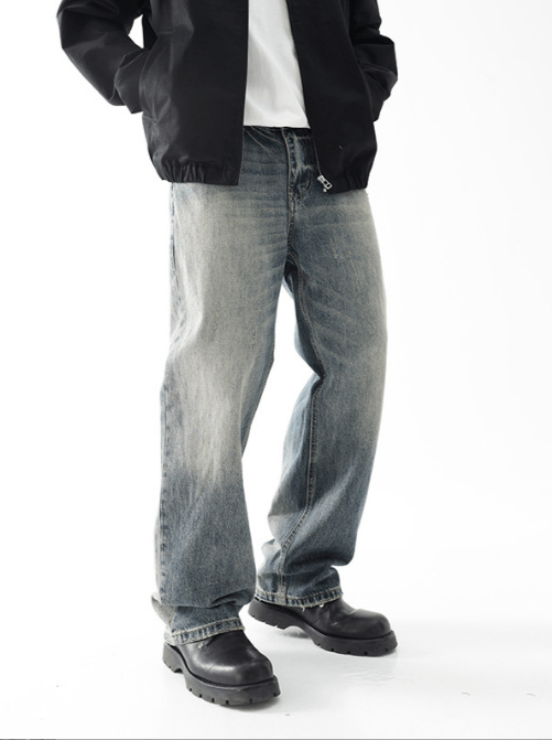 Japanese Brand × Vintage American street washed retro straight wide-leg loose jeans Size US 34 / EU 50 - 4 Thumbnail