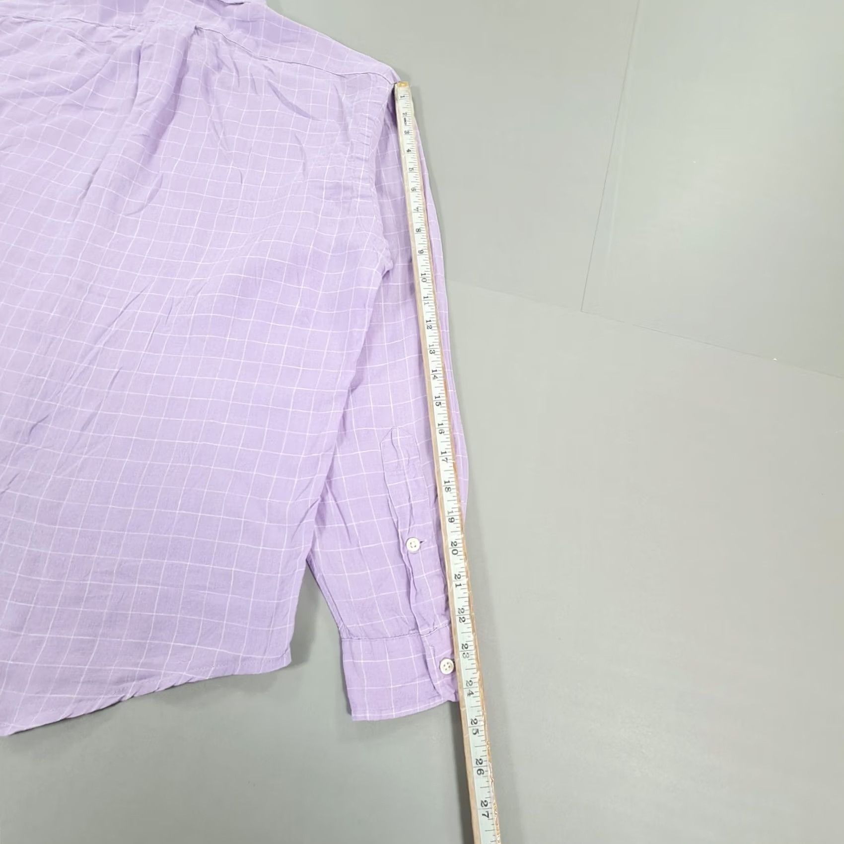 Polo Ralph Lauren VINTAGE Polo Ralph Lauren Shirt Mens Large Purple Check 100% Linen Button Down Collar Long Sleeve Size US L / EU 52-54 / 3 - 6 Thumbnail