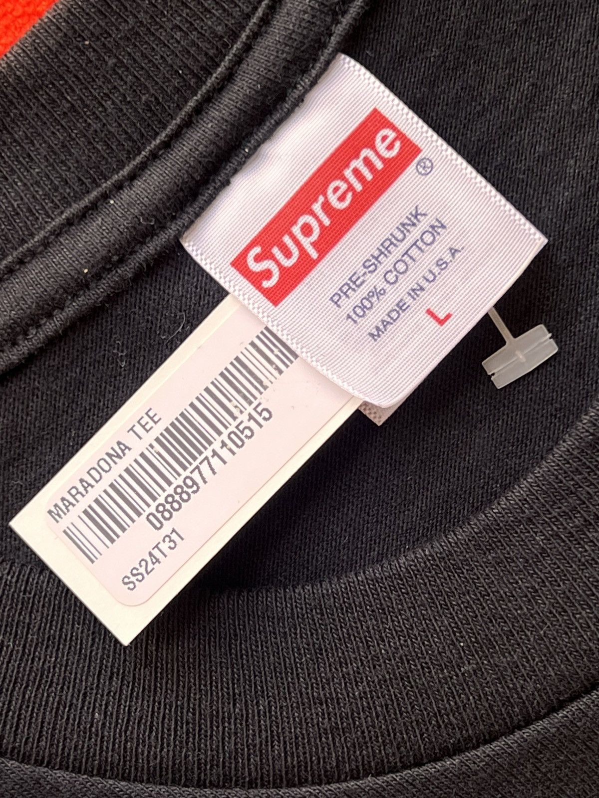 Supreme L Supreme Maradona Tee black T-shirt football diego no drugs Size US L / EU 52-54 / 3 - 21 Thumbnail