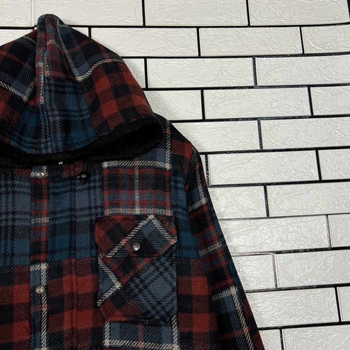 Vintage 80s BIG SHEPHERD Feathertop Checked Hooded Jacket #4130-C188 Size US M / EU 48-50 / 2 - 4 Thumbnail