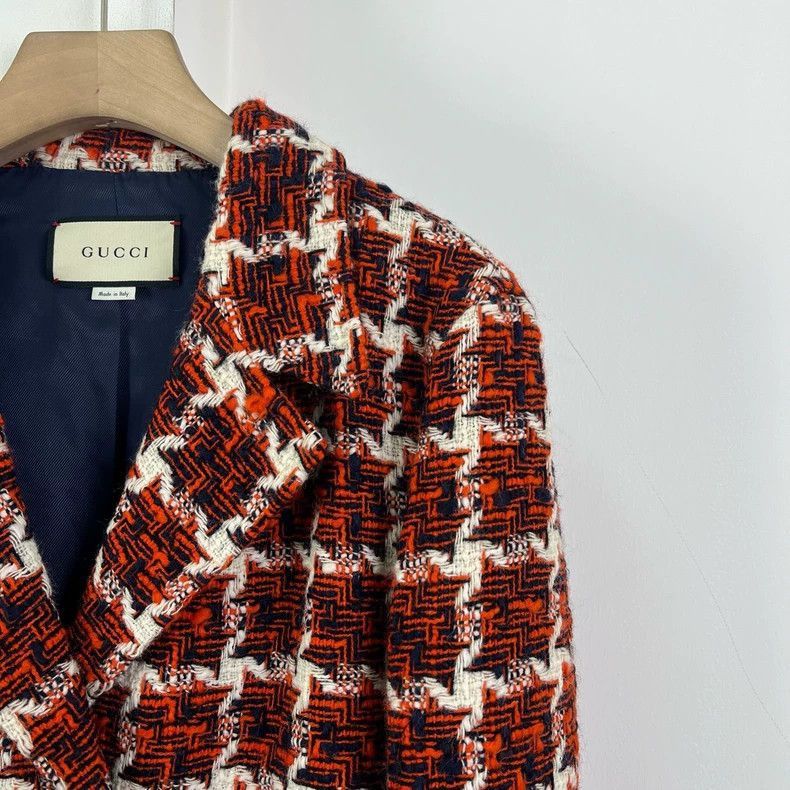 Gucci Gucci Red Tweed Blazer Jacket-2506 Size US M / EU 48-50 / 2 - 3 Thumbnail