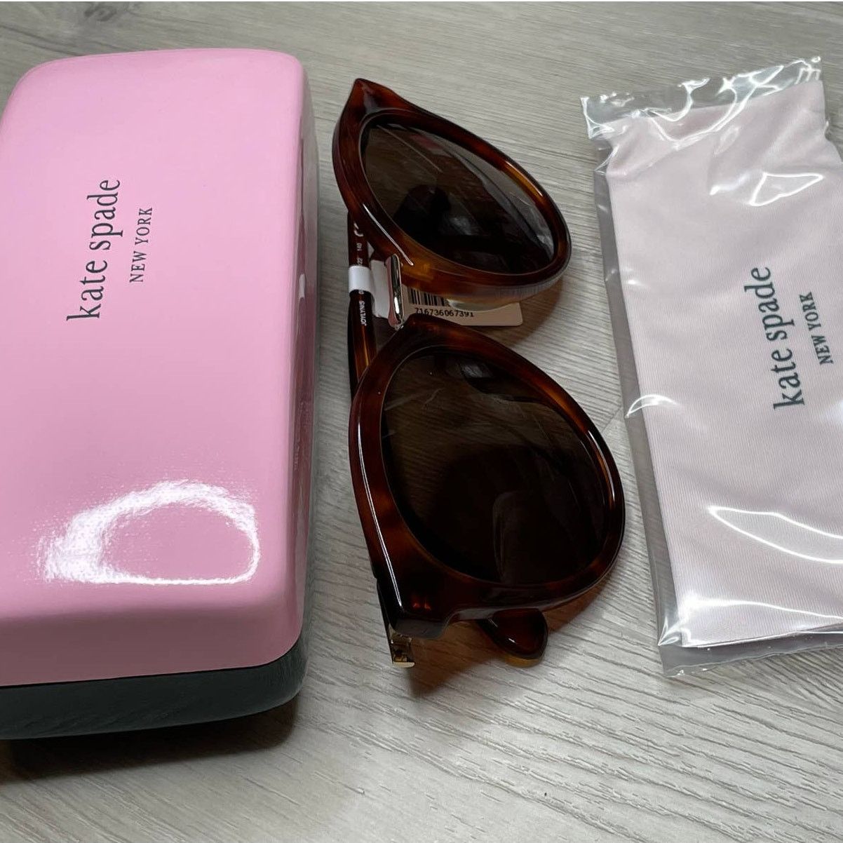 Kate Spade Kate Spade 50MM DARK HAVANA Brown Round Sunglasses Size ONE SIZE - 10 Thumbnail