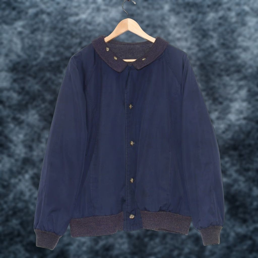 メンズウェア Vintage IZOD LACOSTE Reversible Jacket Vintage Izod Lacoste Reversible Bomber Jacket Men XL Navy Blue