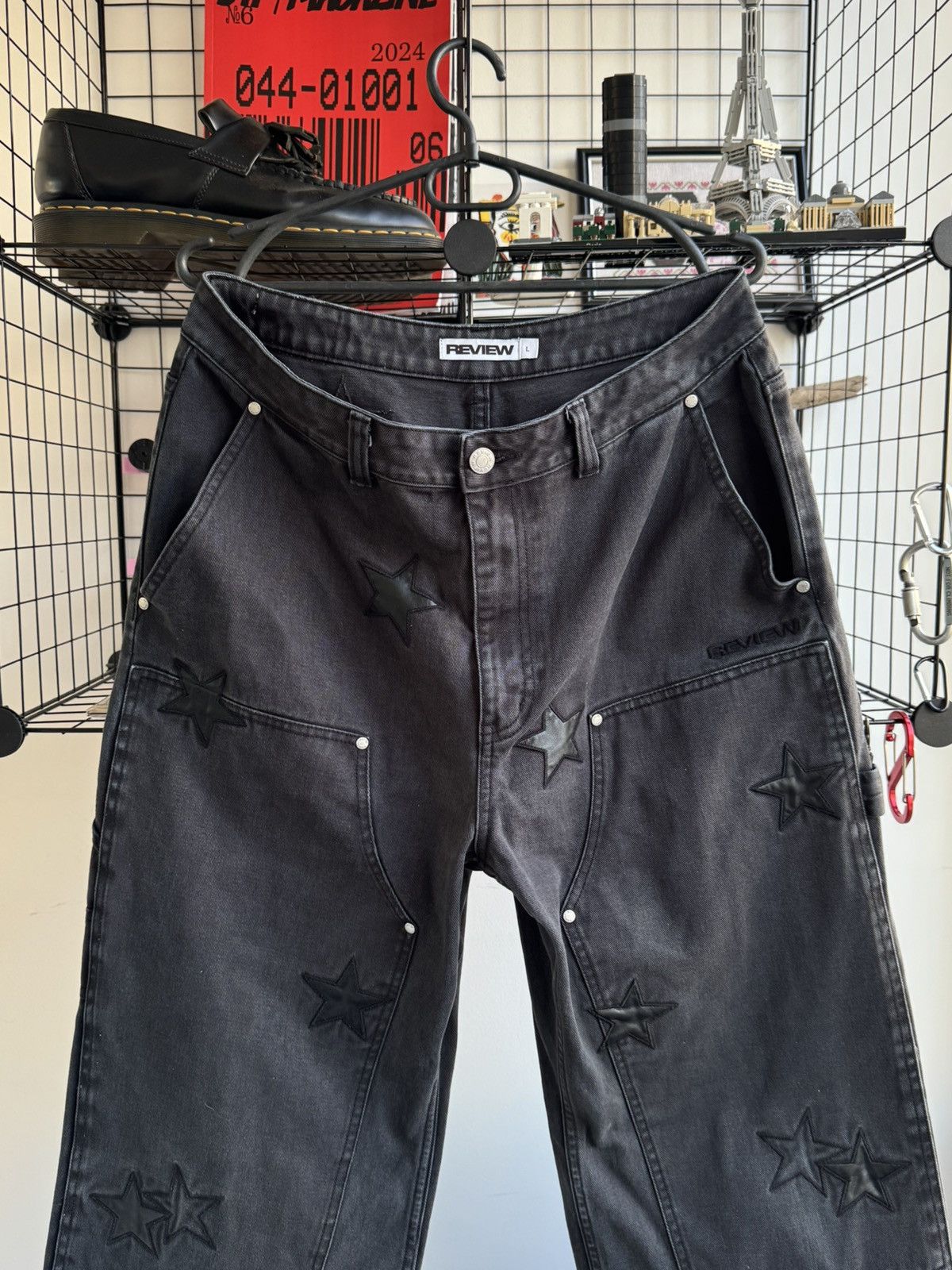 Review Baggy Double Knees Chrome Hearts Style Star Pants