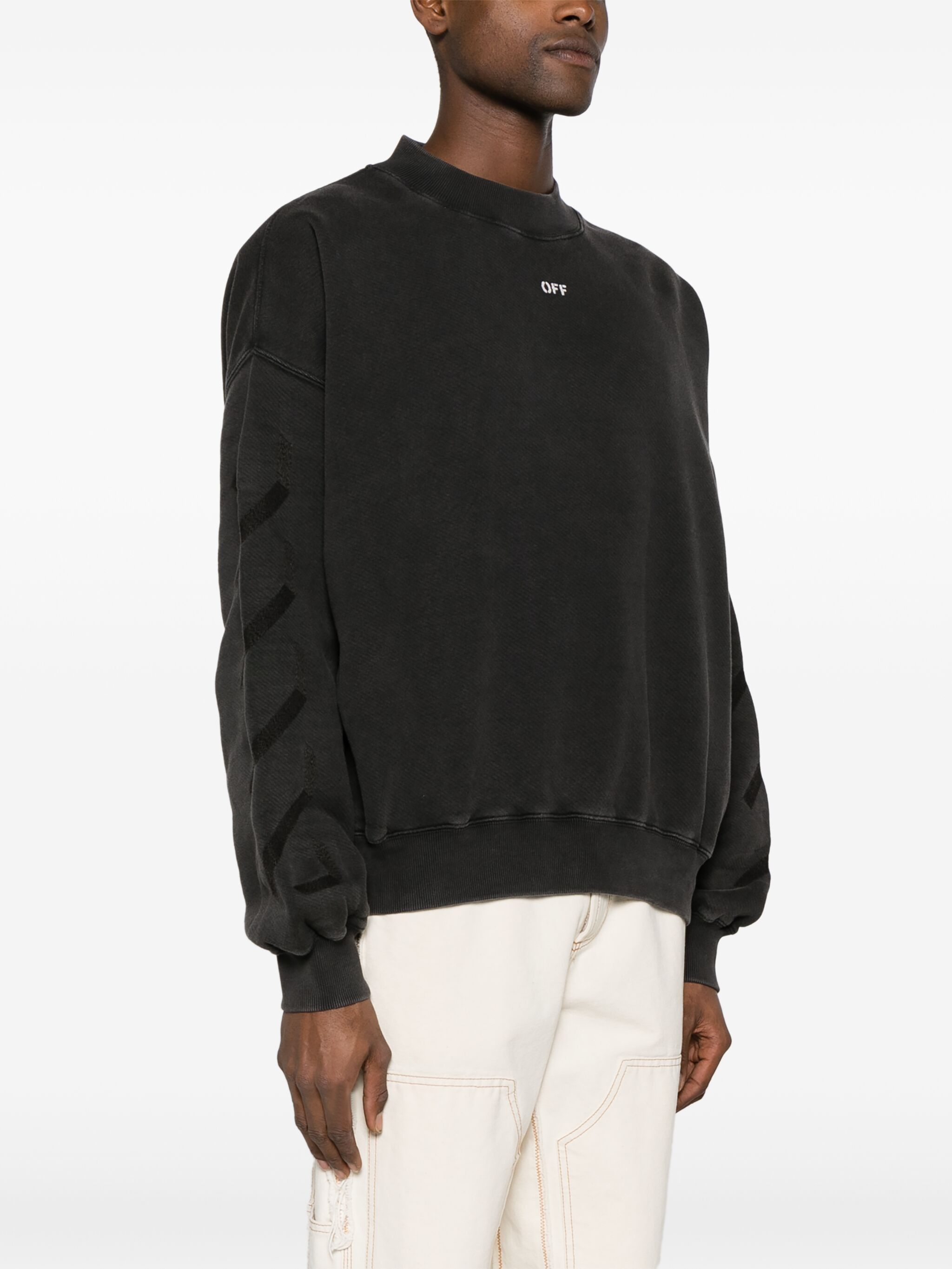 Off-White o1s22i1n1124 Crewneck Sweatshirt in Black Grey Size US S / EU 44-46 / 1 - 3 Thumbnail