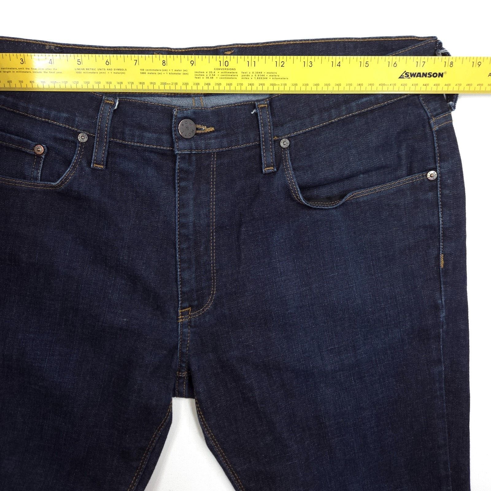 Mott & Bow Mott & Bow Slim Jeans Mens 35x33 Blue Stretch Dark Wash Size US 35 - 5 Thumbnail