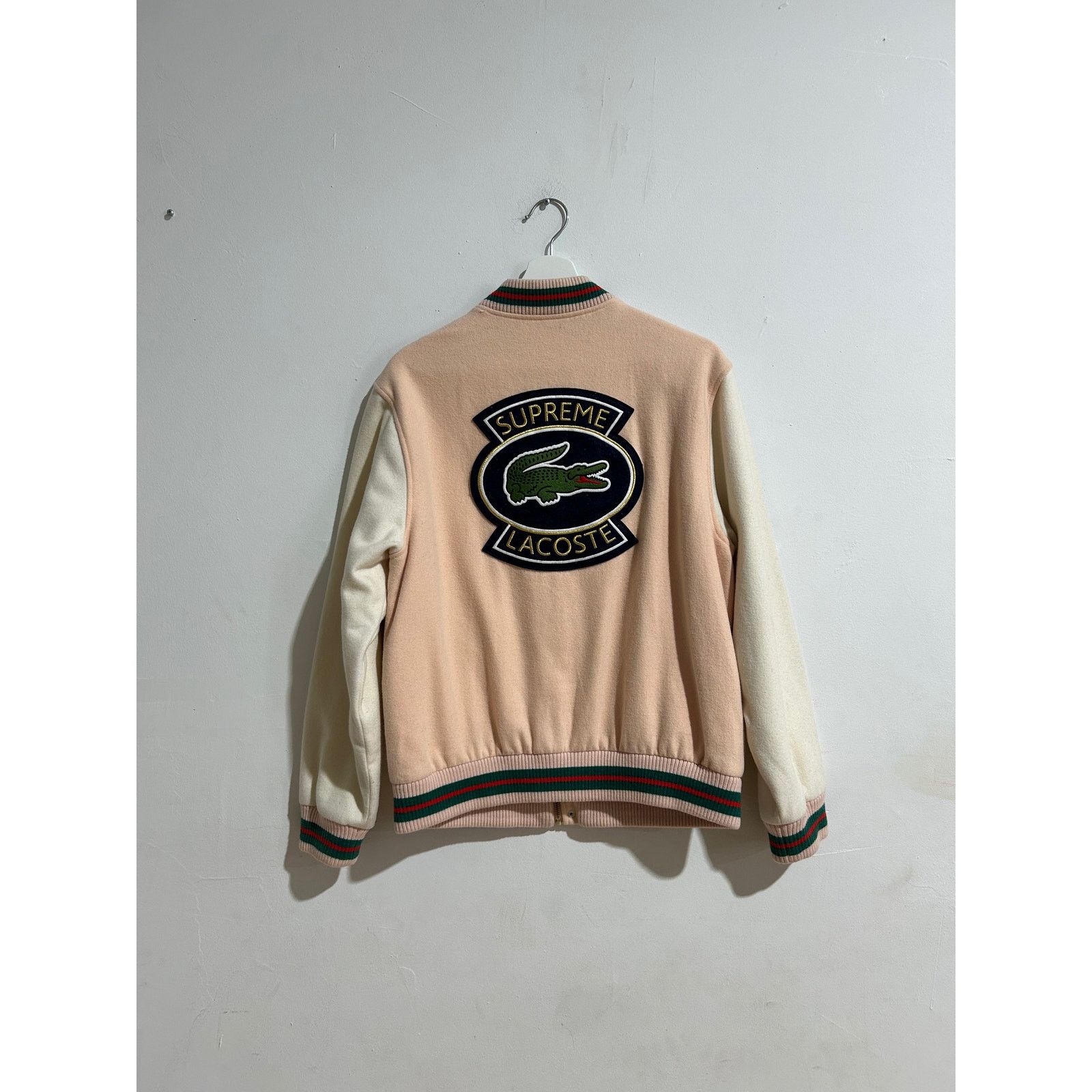 Supreme SUPREME LACOSTE PINK VARSITY JACKET SMALL Size US S / EU 44-46 / 1 - 2 Thumbnail