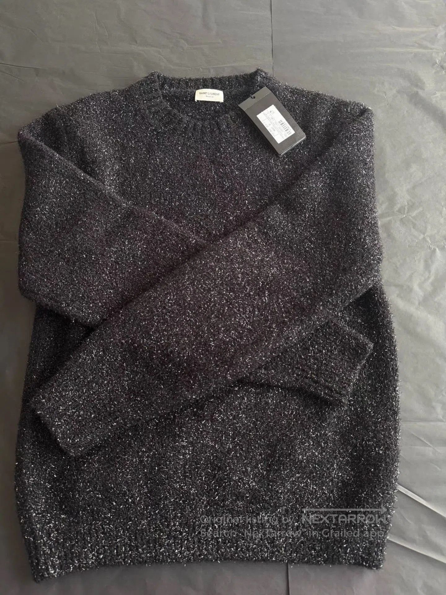 Saint Laurent Paris Black Sparkly Knit Sweater Size M. Size US M / EU 48-50 / 2 - 1 Thumbnail
