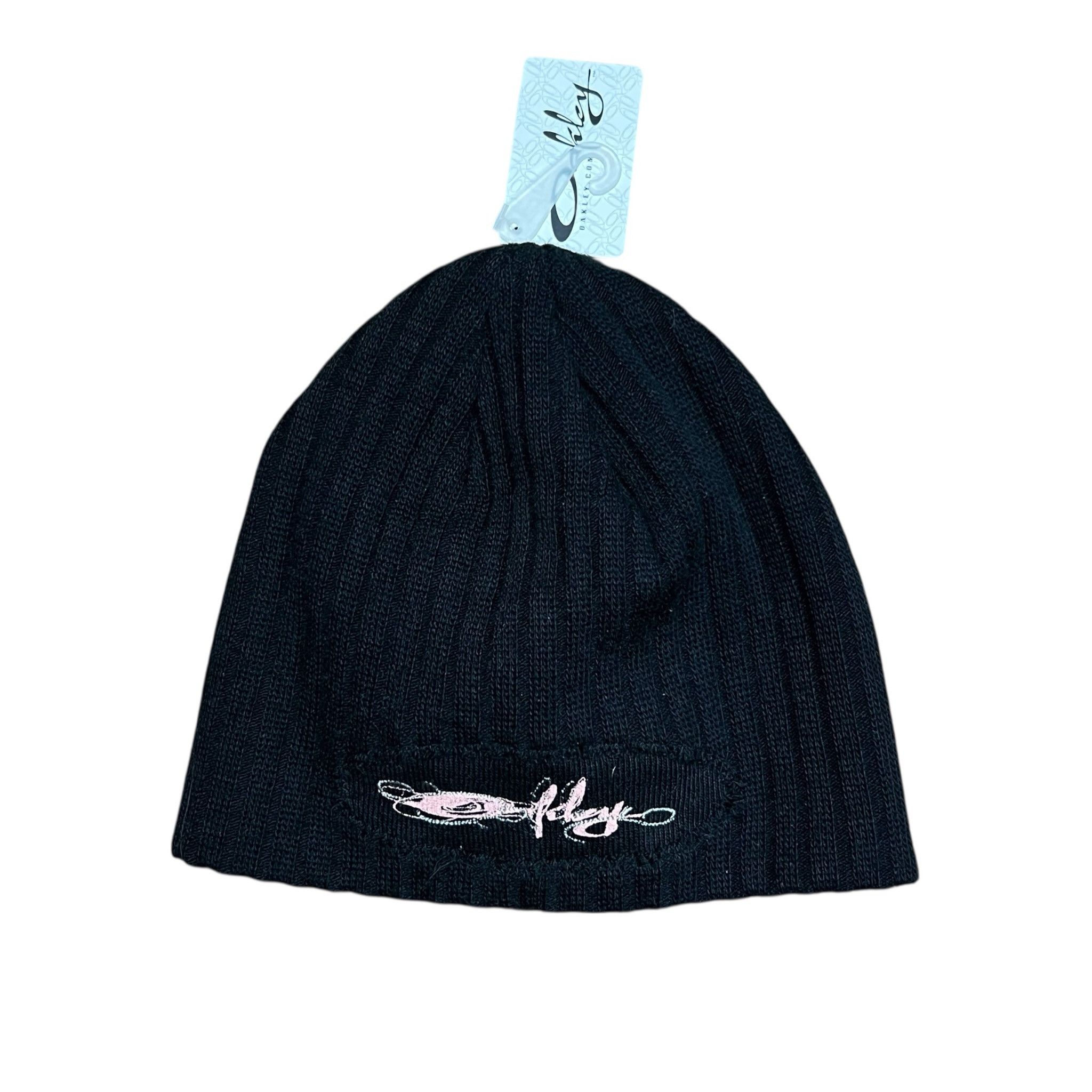 Oakley 2004 Oakley Swirly Script Rib Knit Beanie Size ONE SIZE - 1 Thumbnail