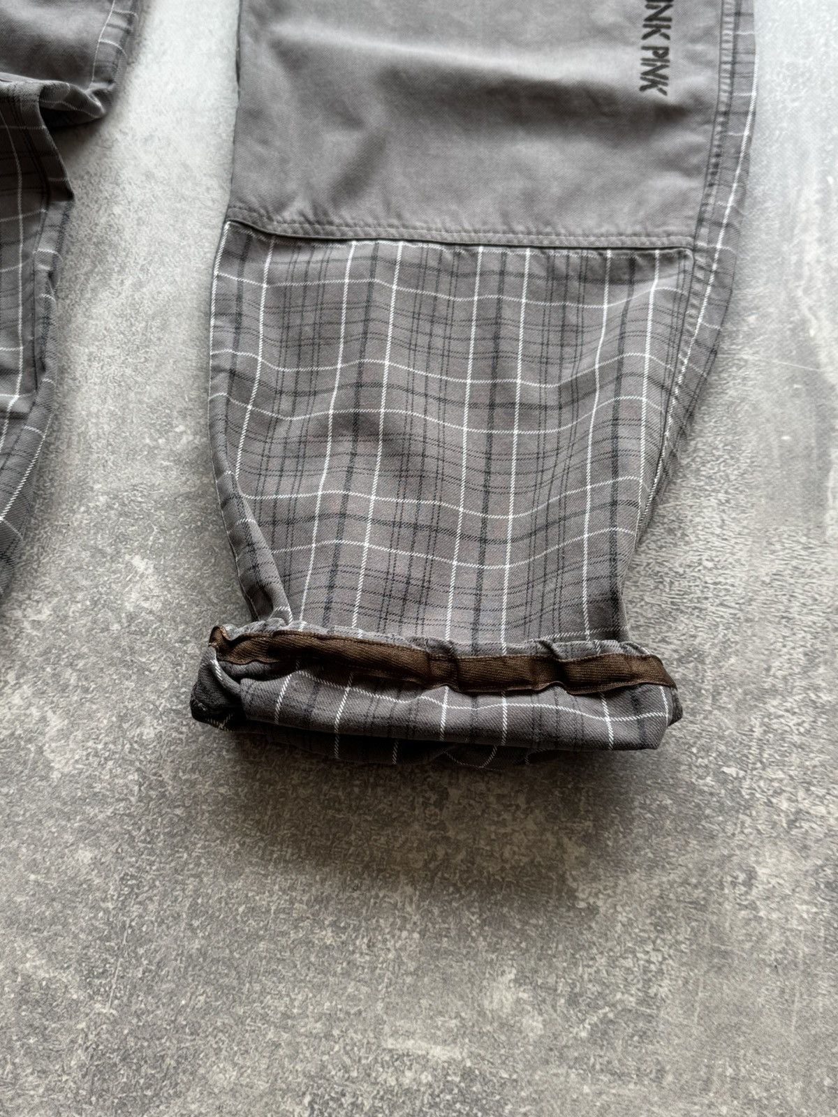 Japanese Brand Vintage Think Pink Climbing Checkered Patchwork Cotton Pants Size US 34 / EU 50 - 5 Thumbnail