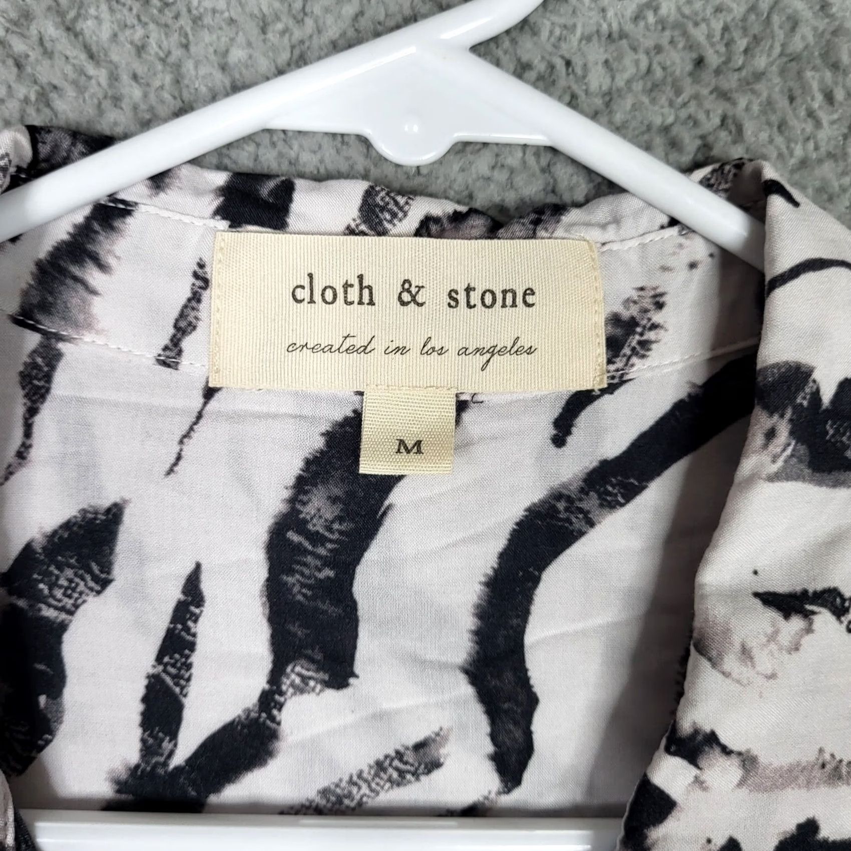 CLOT Cloth & Stone Button Up Zebra Print Women's Shirt M Multicolor Long Sleeve Regular Fit Casual Shirt Women ZX-Print Size M / US 6-8 / IT 42-44 - 3 Thumbnail
