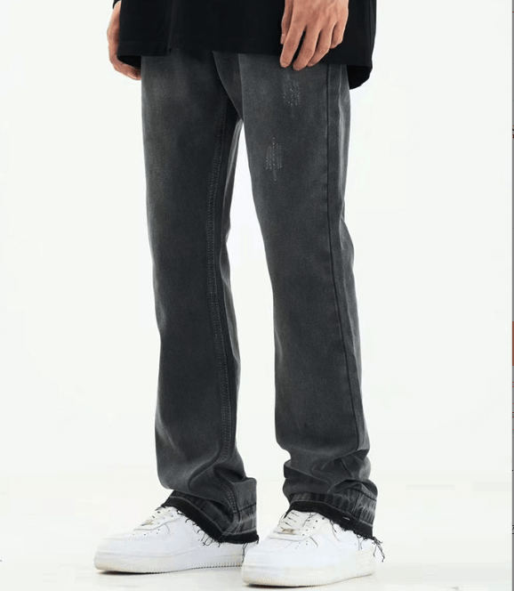Japanese Brand × Jean Men's washed straight versatile flared distressed jeans Size US 32 / EU 48 - 2 Thumbnail
