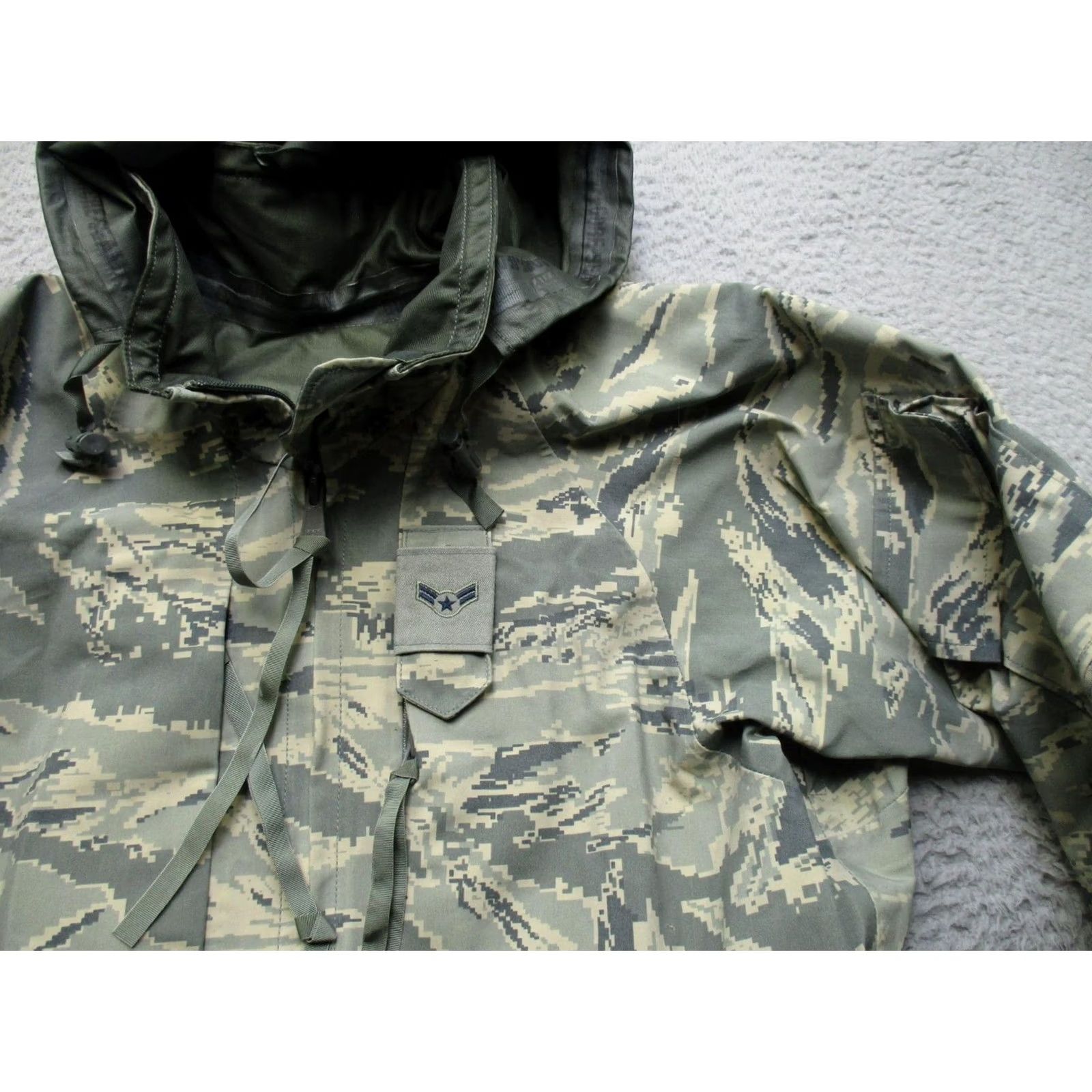 Vintage USAF APECS Parka Jacket Mens Small Short Digital Tiger Stripe Camo Hooded Valley Size US 29 - 2 Thumbnail