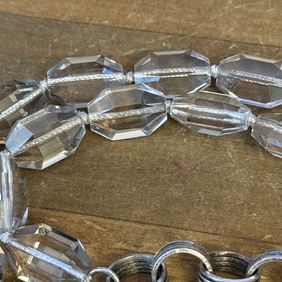 Loft Loft long clear crystal and silver tone rolo chain necklace Size ONE SIZE - 3 Thumbnail