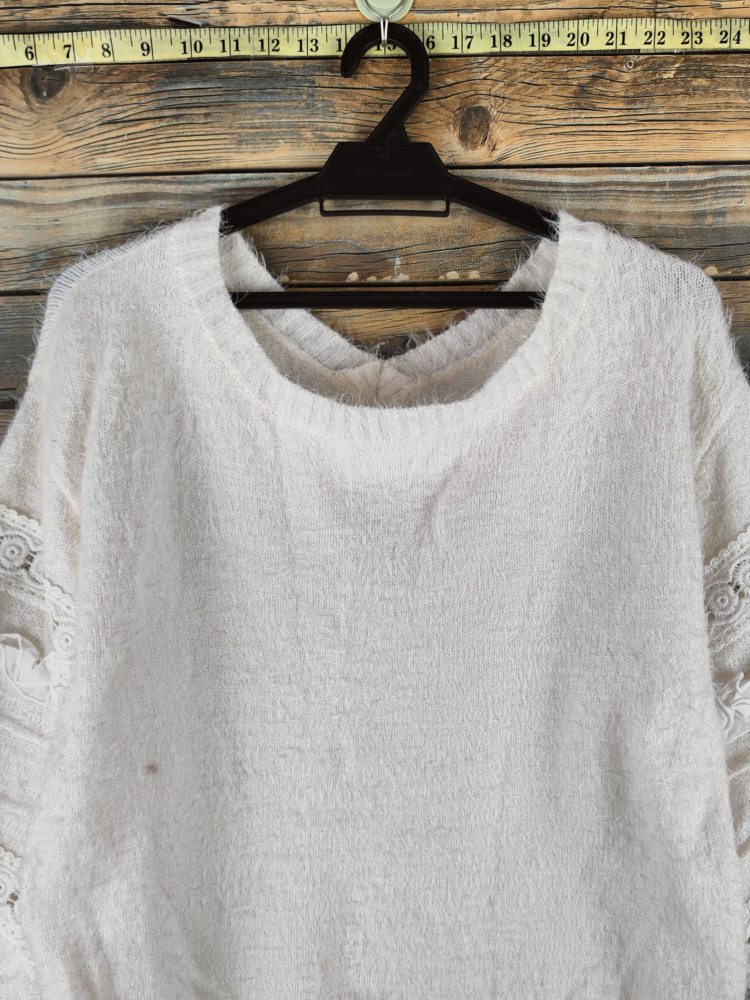 Japanese Brand DL Lilou de Chouchou Cream Fur Mohair Knitwear #46-520 Size M / US 6-8 / IT 42-44 - 2 Thumbnail