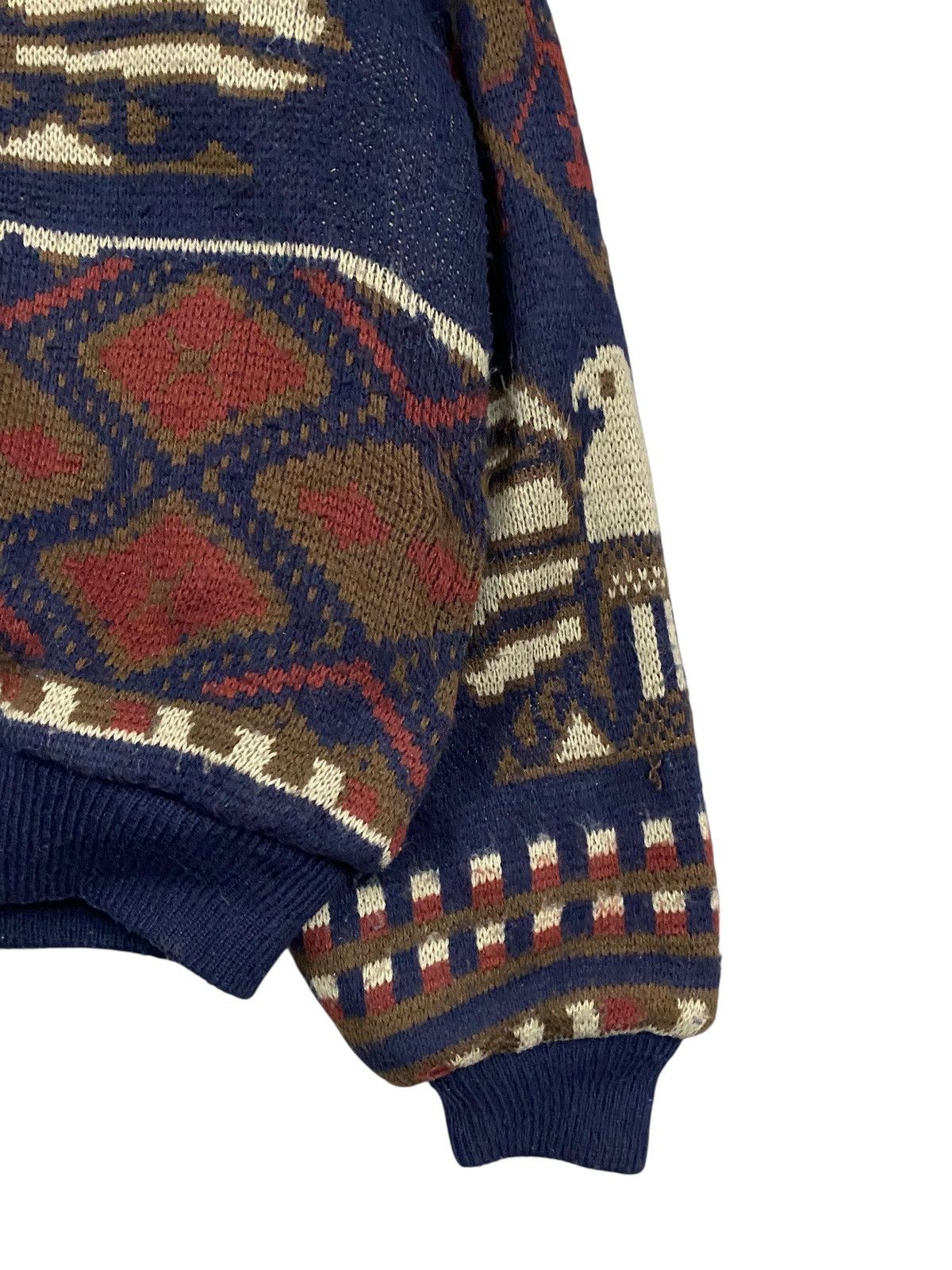 Vintage Vintage Best Life Aztec Eagle Sherpa Lined Knit Zip Hoodie Size US L / EU 52-54 / 3 - 9 Thumbnail