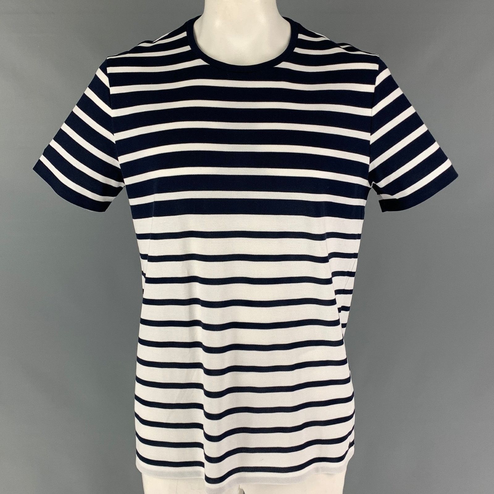 Hugo Boss Size XXL Navy White Cotton Crew-Neck T-shirt Size US XXL / EU 58 / 5 - 1 Thumbnail