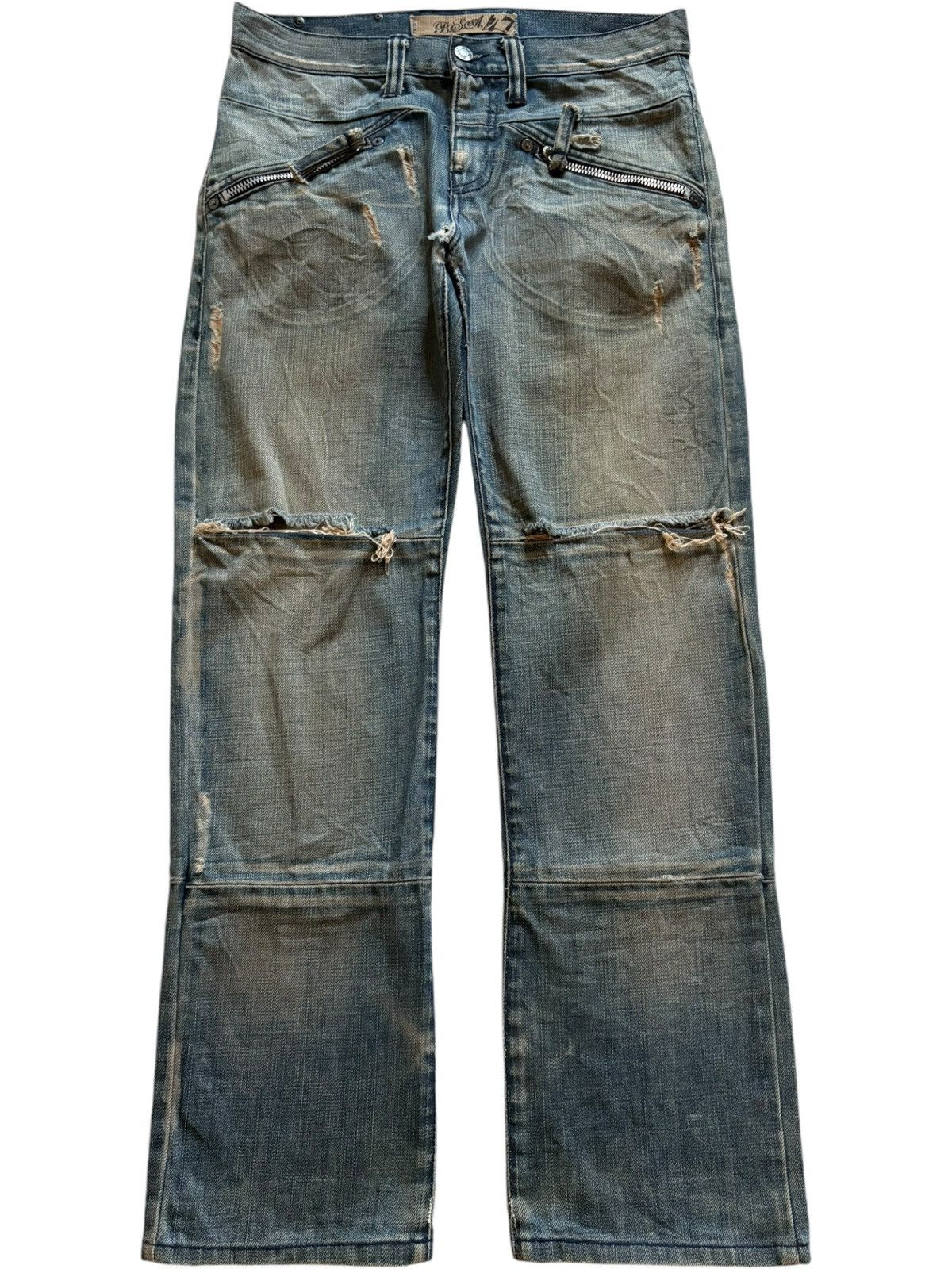 Japanese Brand Vintage Japanese Brand Rusty Mud Wash Distressed Loose Jeans Size US 32 / EU 48 - 1 Thumbnail