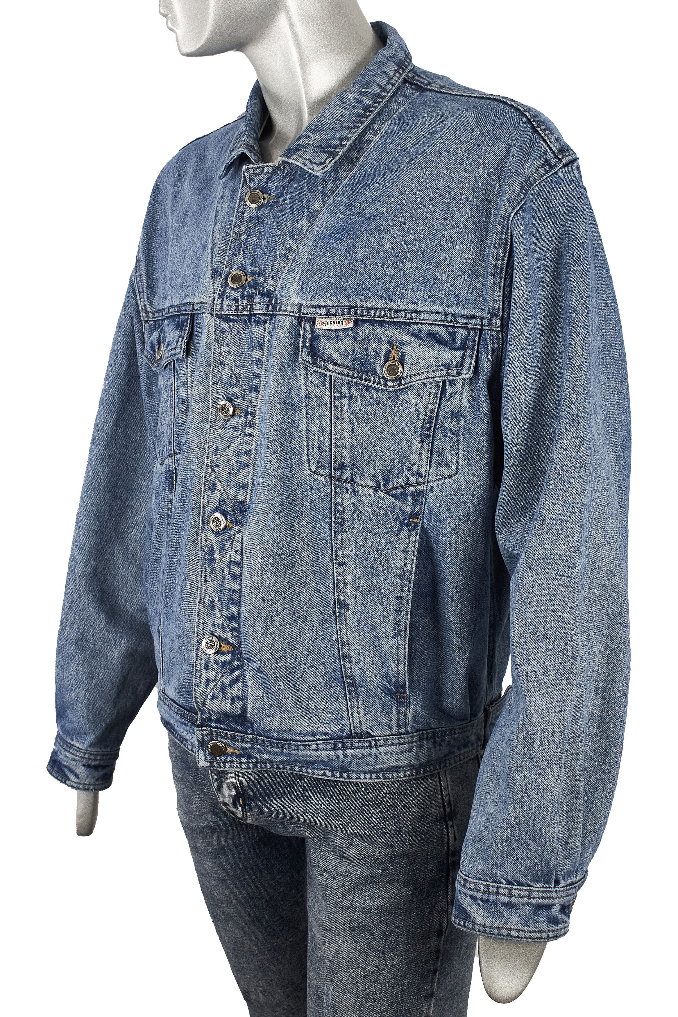 Vintage Rare vintage men's blue trucker denim jacket Pioneer Size US L / EU 52-54 / 3 - 2 Thumbnail