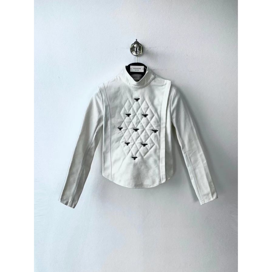 Dior Dior White Bee Embroidered Zip-Side Jacket (Size S) Size XS / US 0-2 / IT 36-38 - 1 Thumbnail