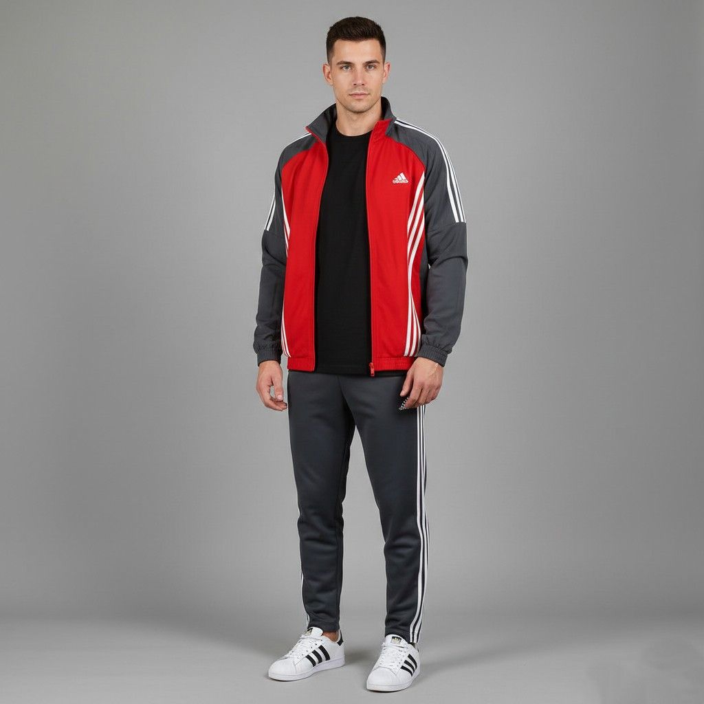 Adidas Adidas Men 186 XL Jacket Red Bomber Vintage Top 8118 Size US XL / EU 56 / 4 - 1 Thumbnail