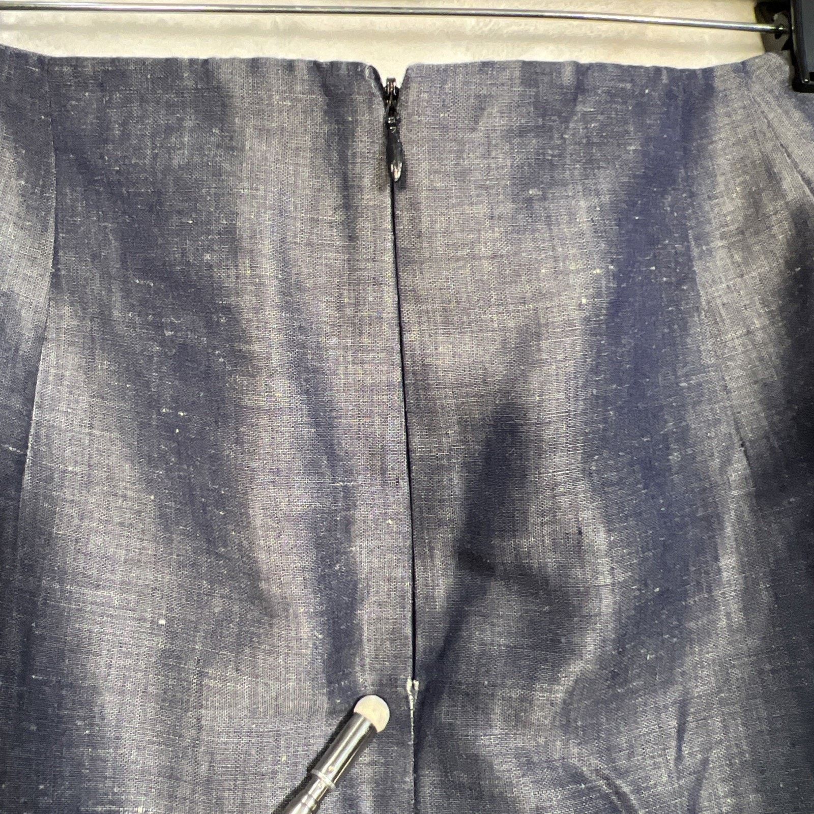 Ellen Tracy Linda Allard Ellen Tracy Blue Shiny Back Zip ￼Linen Blend Pe Size 38" / US 16 / IT 52 - 10 Thumbnail