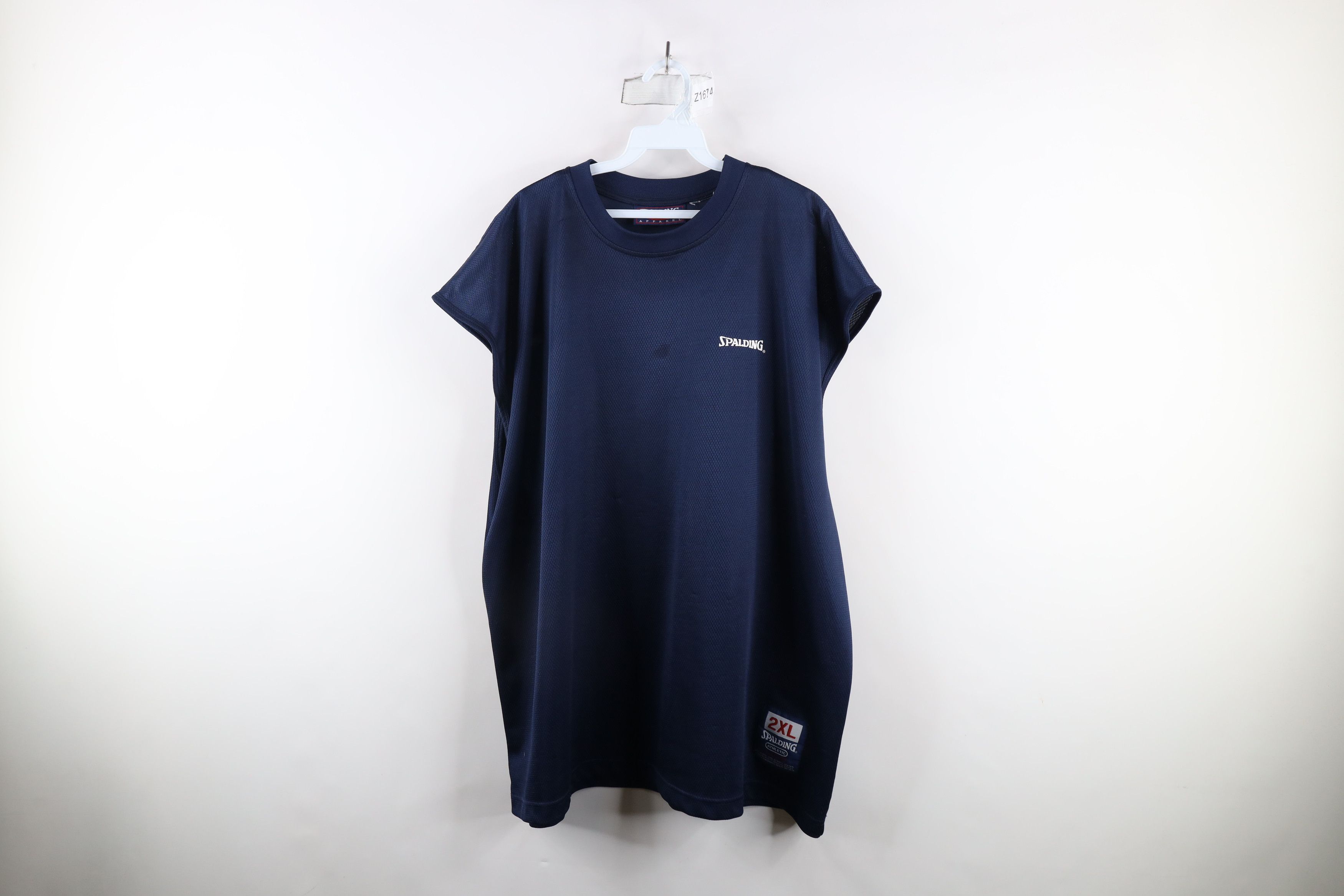 Spalding × Vintage Vintage 90s Spalding Spell Out Muscle Basketball T-Shirt Size US XXL / EU 58 / 5 - 1 Thumbnail