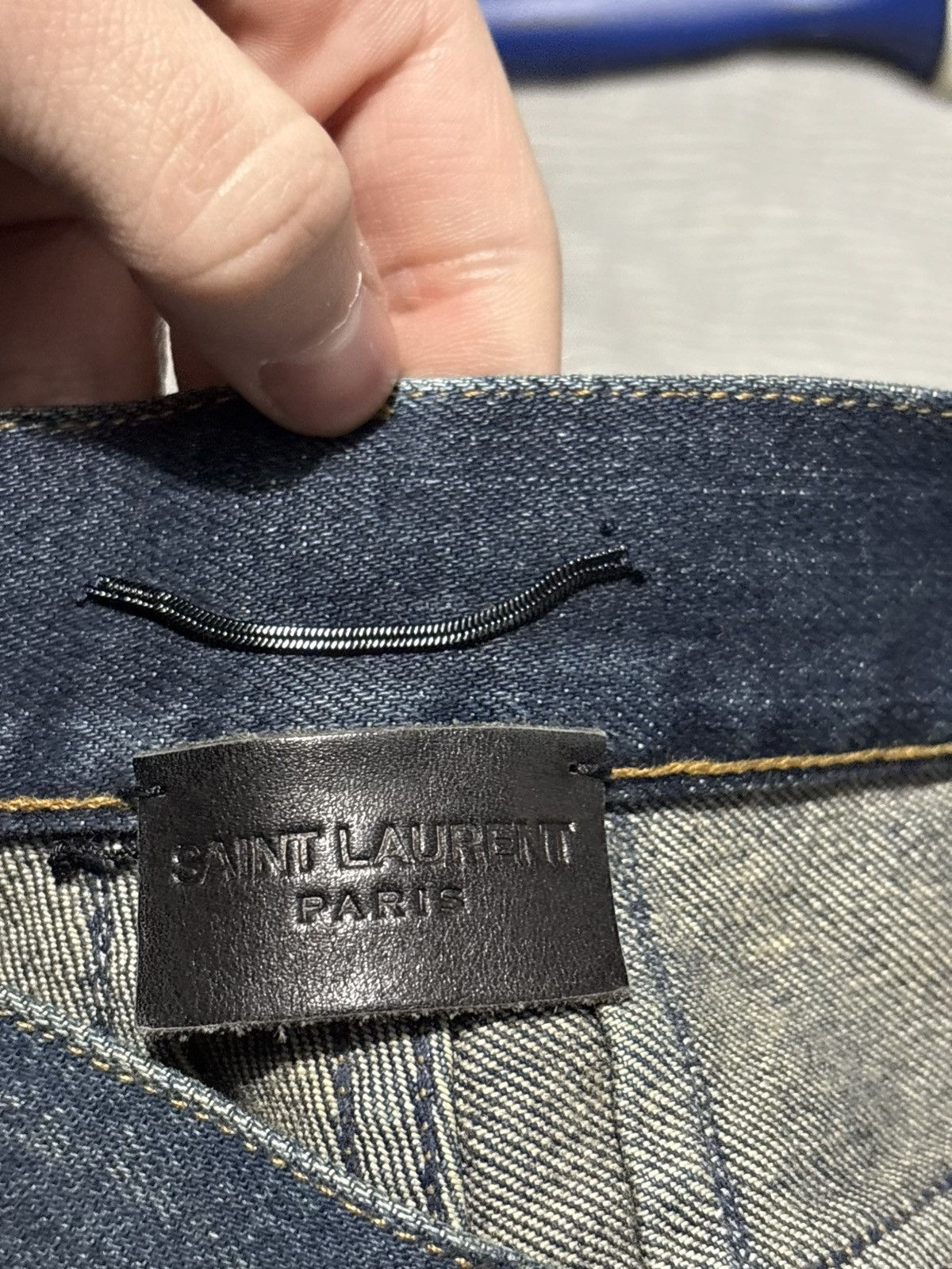 Saint Laurent Paris SS16 Hedi Slimane D02 Jeans Sandwash Navy Denim distressed Size US 28 / EU 44 - 8 Thumbnail