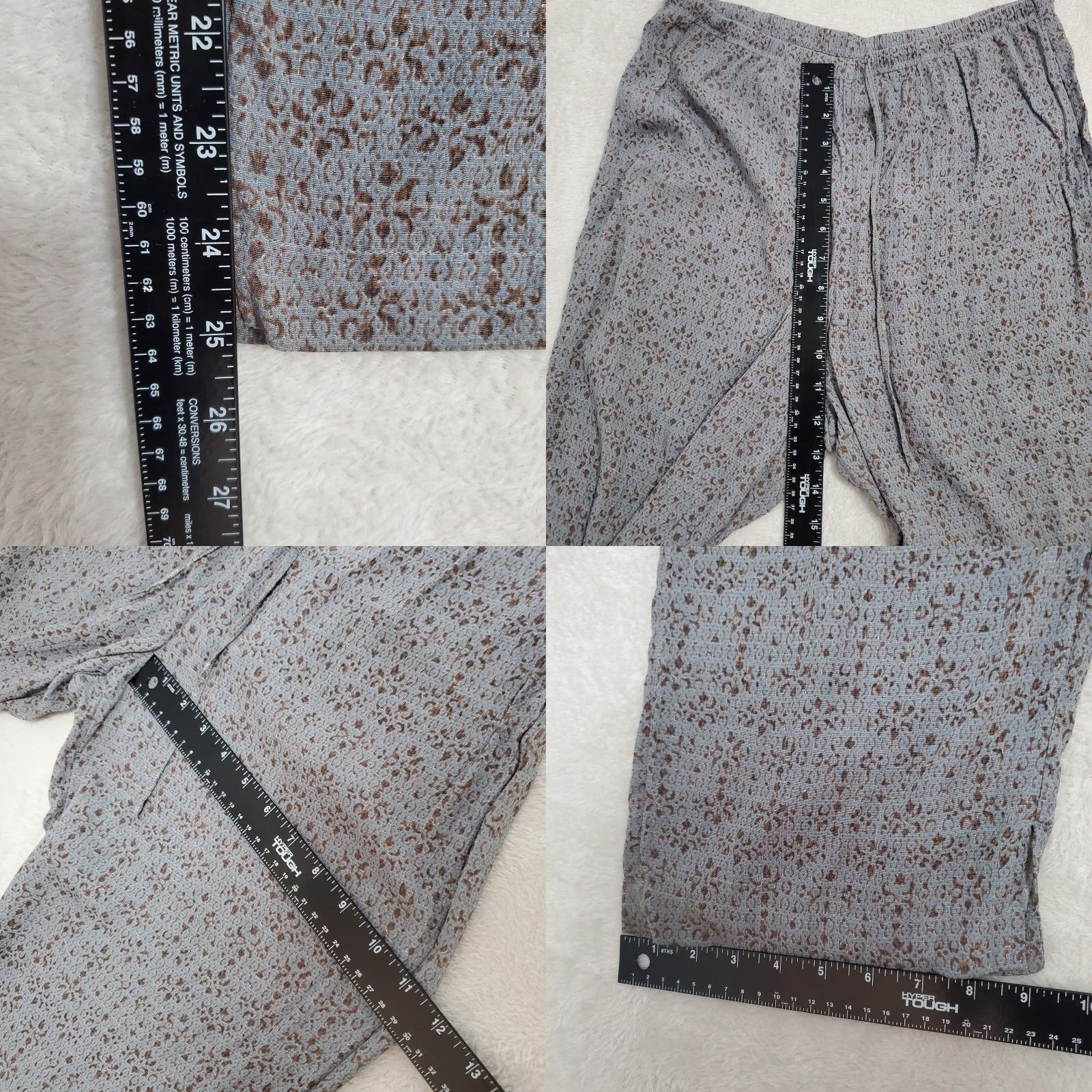J. Jill J Jill Womens Pants M Blue Brown Print Rayon Pull On High Rise Drawstring Boho Size 32" / US 10 / IT 46 - 8 Thumbnail