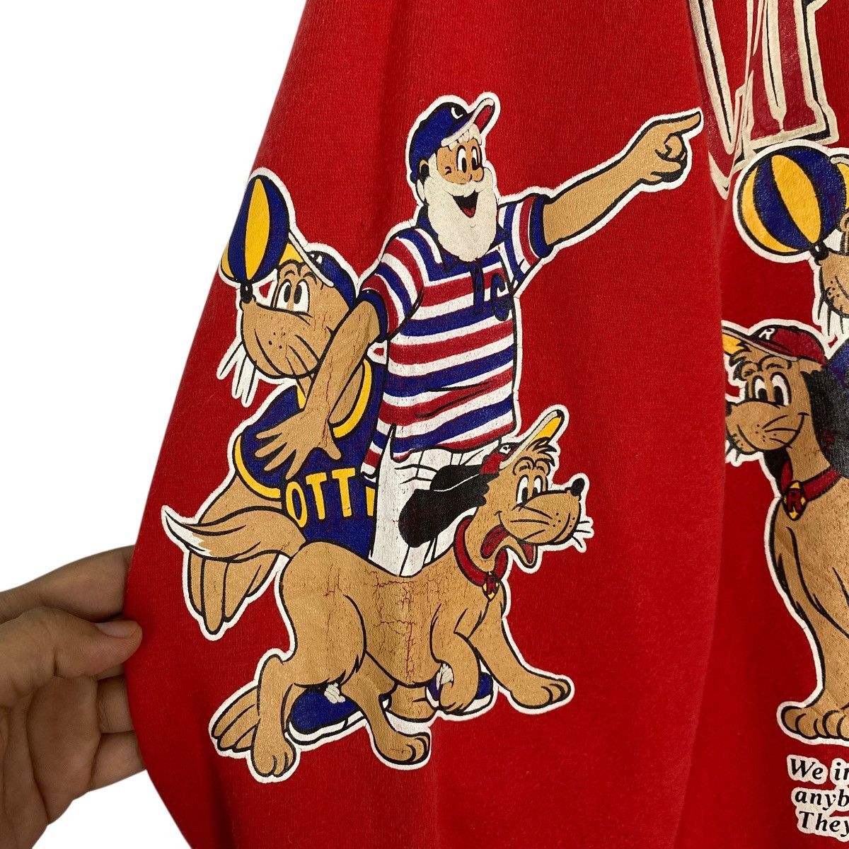 Vintage Vintage 90s Captain Santa Sweatshirt Crewneck Red Size L Size US L / EU 52-54 / 3 - 6 Thumbnail