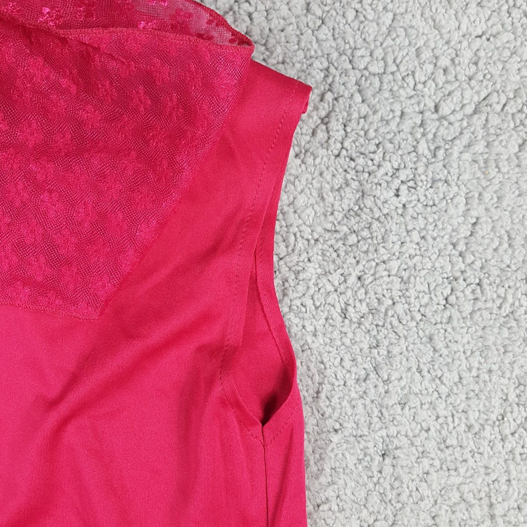 Pinko VINTAGE 1980s Pink Lace Dress Size 14P Womens Evening Puff Short Sleeve Shift Art Deco Size 36" / US 14 / IT 50 - 4 Thumbnail