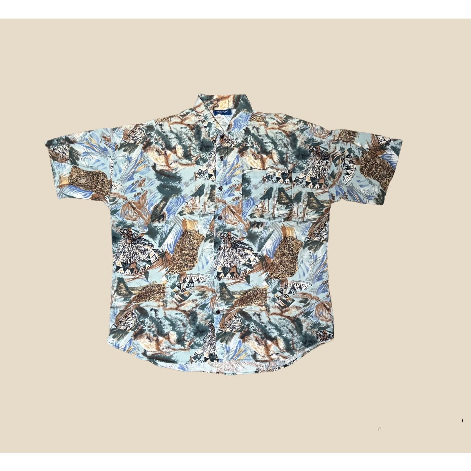 Towncraft Towncraft - 1990s – Abstract Scenic Button-Up Shirt – Size L Size US L / EU 52-54 / 3 - 1 Thumbnail