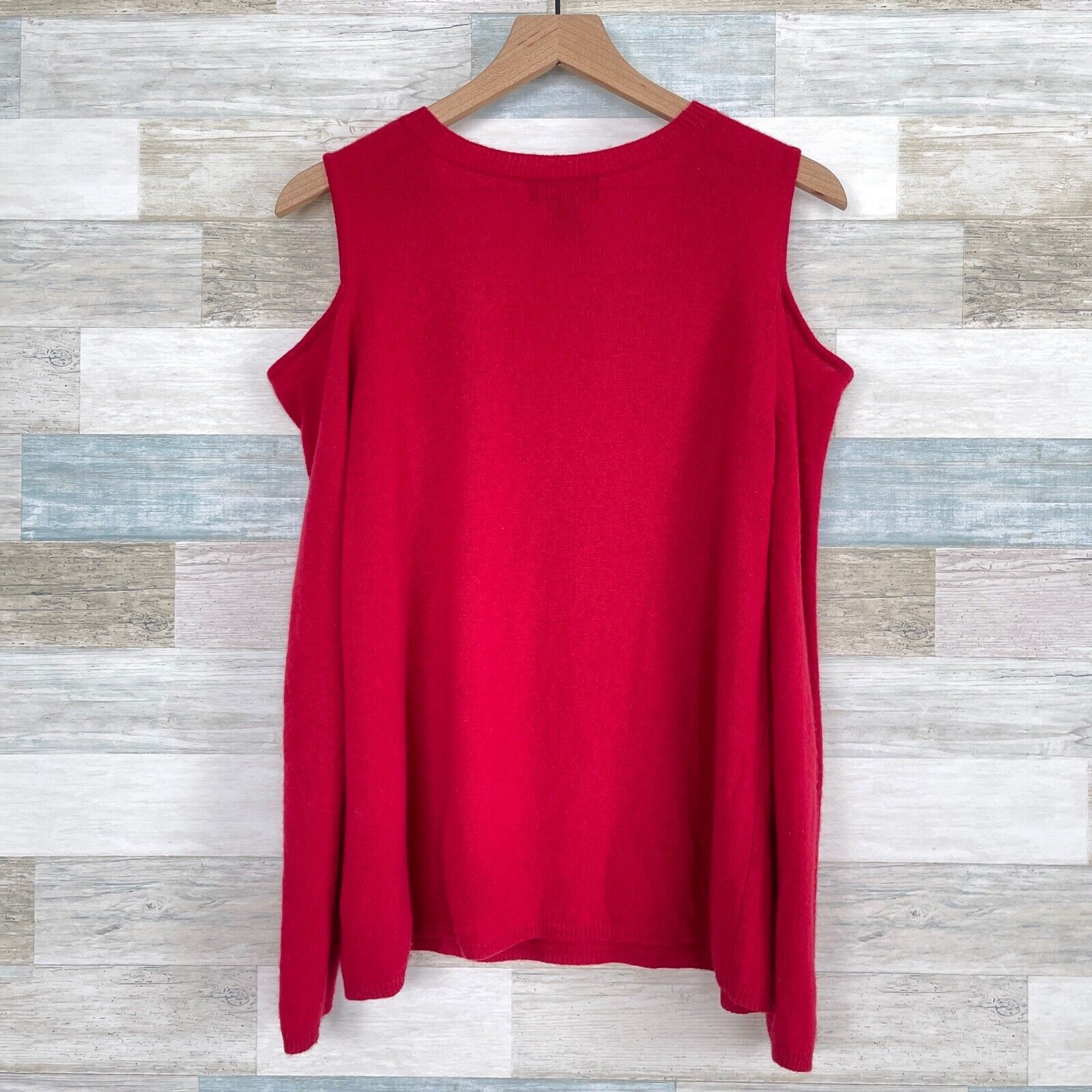Other Peck & Peck Cashmere Cold Shoulder Sweater Red Womens Large Size L / US 10 / IT 46 - 3 Thumbnail