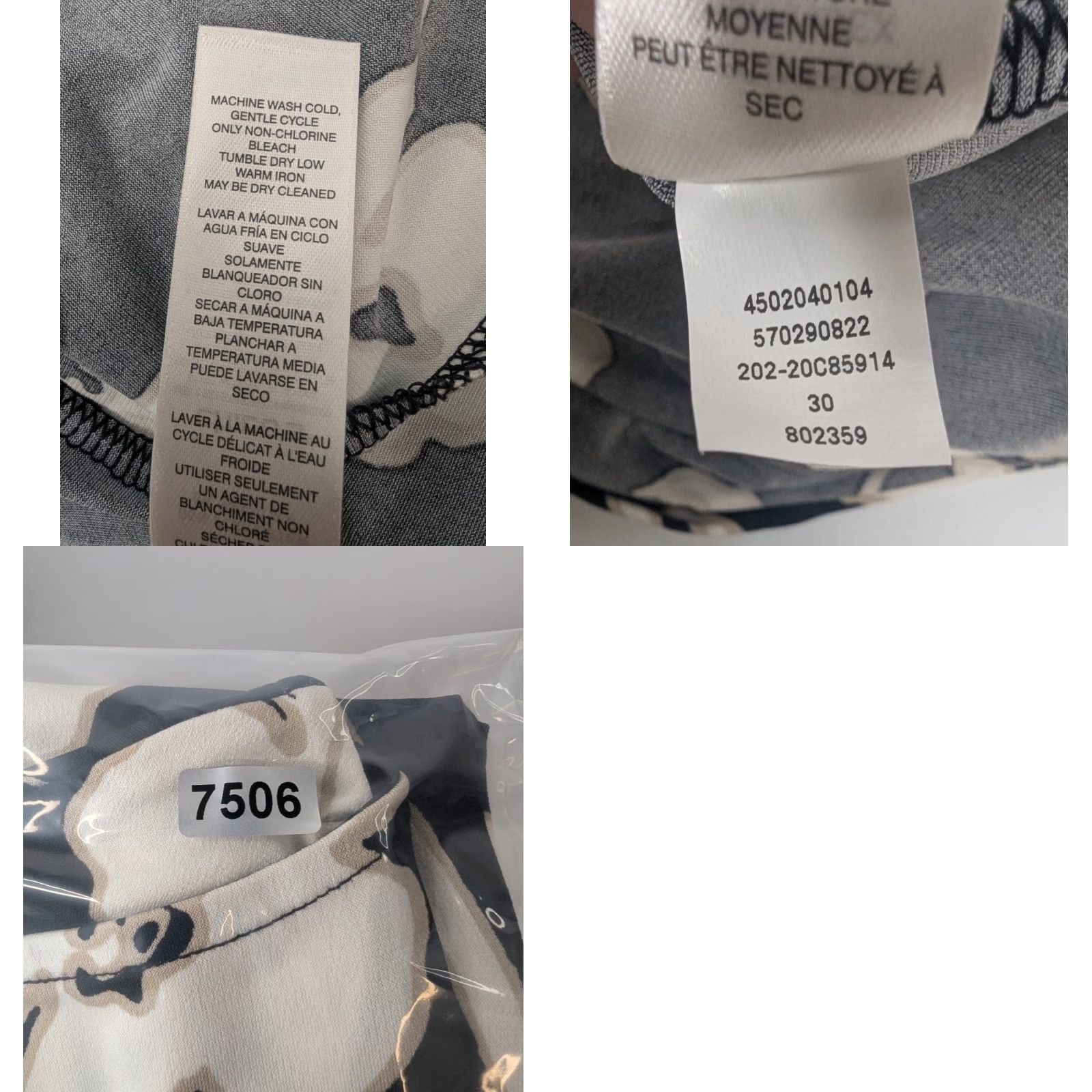 Vintage Chico's Black Floral Top Shirt Women's L Knotted Neck Accent Stretch Casual T-Shirt Size L / US 10 / IT 46 - 8 Thumbnail