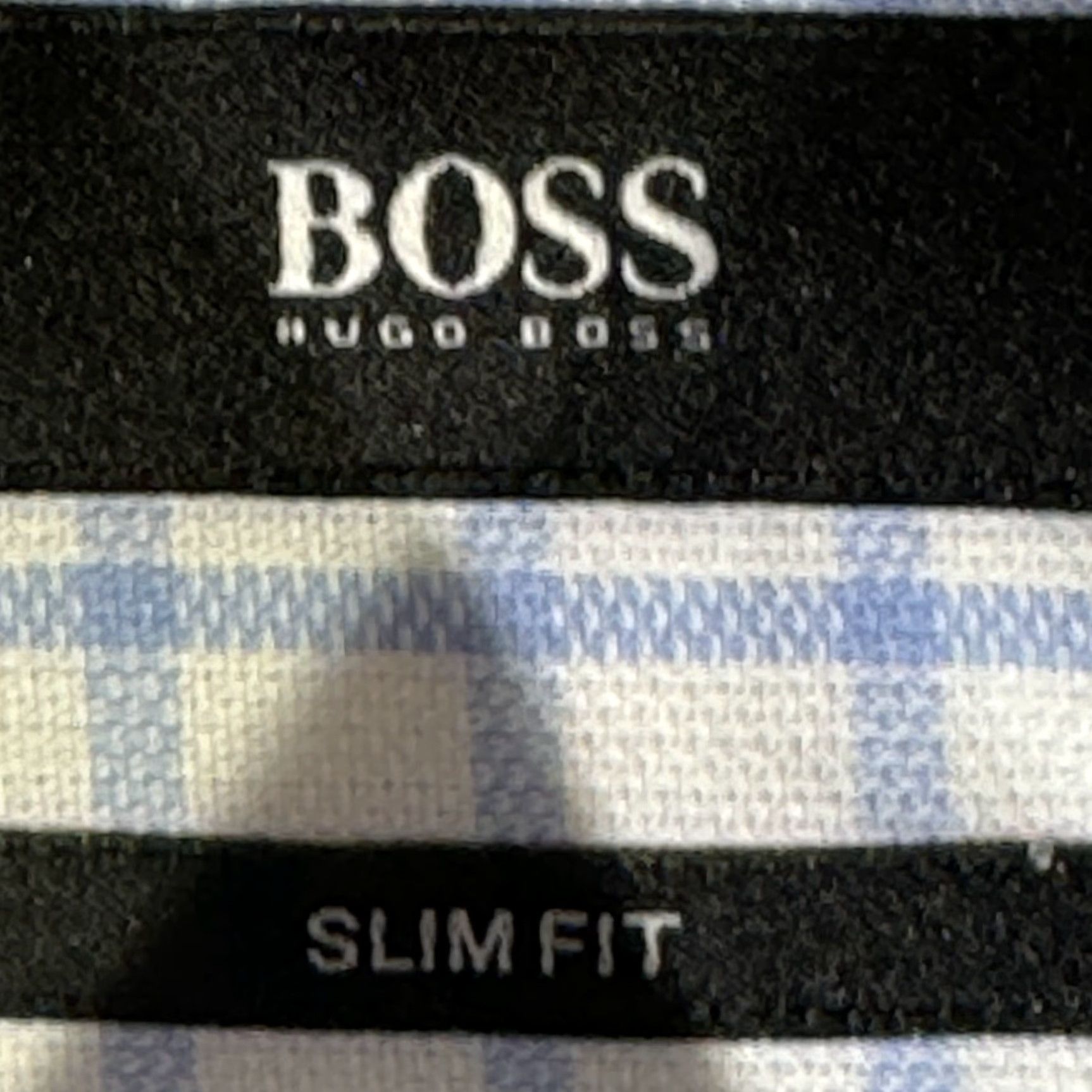 Hugo Boss Hugo Boss Dress Shirt Blue White Check Slim Fit 17 / XL Button-Up French Cuff Mens Size 46R - 7 Thumbnail