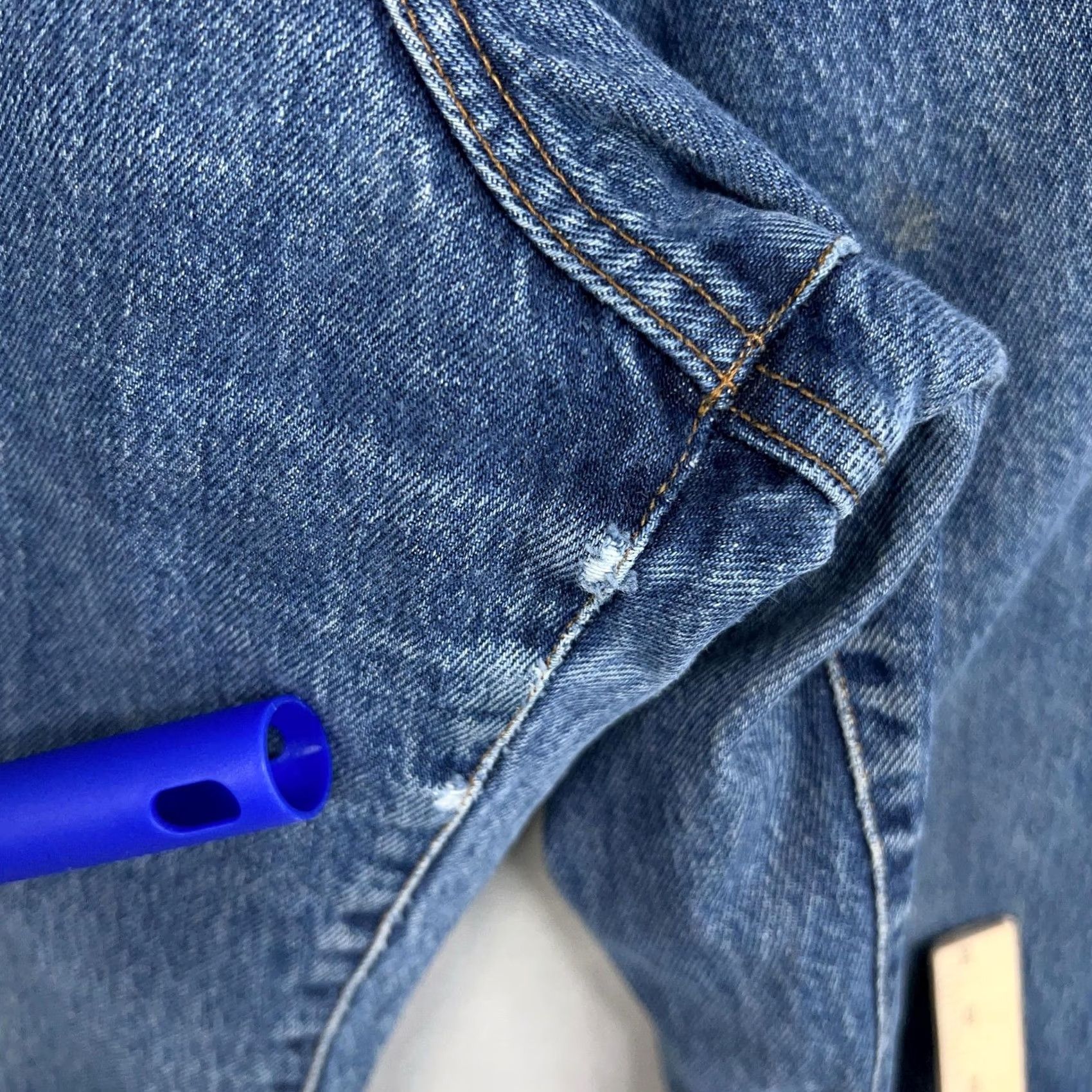 Ralph Lauren Vintage Ralph Lauren Jeans Mens 32 Blue Denim Tapered Distressed 90s Polo Jeans Size US XS / EU 42 / 0 - 5 Thumbnail