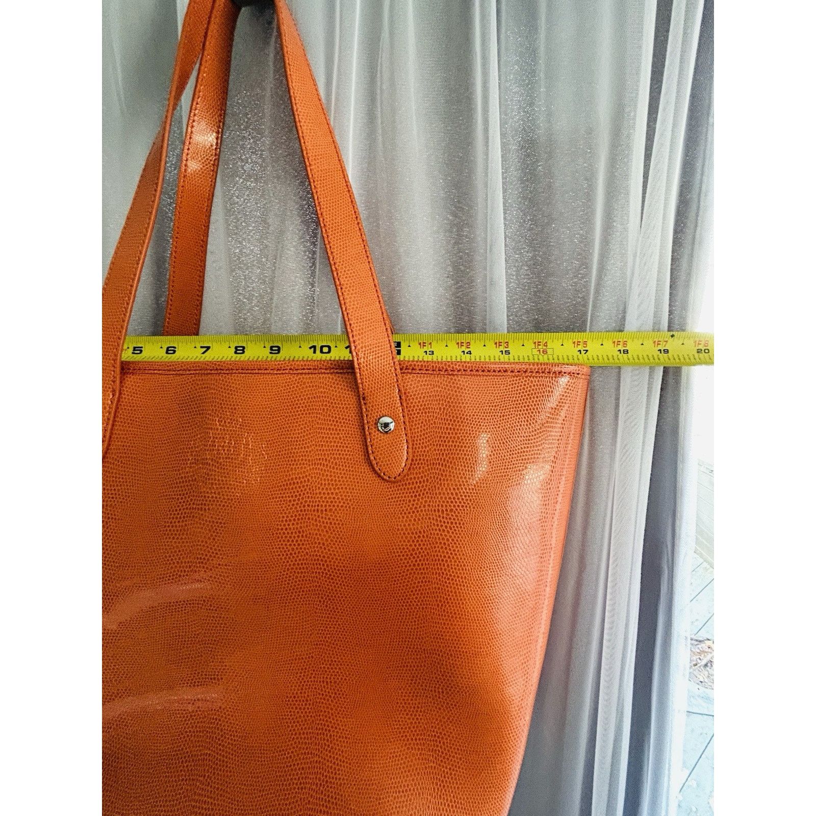 Lauren Ralph Lauren New Ralph Lauren Orange Newton Classic Tote Bag Snakeskin Size ONE SIZE - 23 Thumbnail