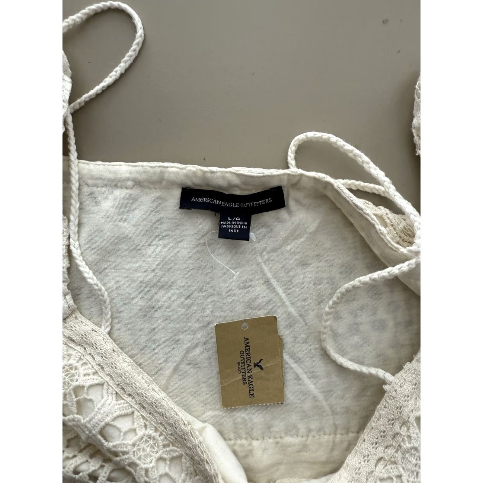 American Eagle Outfitters American Eagle Outfitters Boho Flowy Lace Blouse Ivory XS Women Off The Shoulder Dainty Cottagecore Size XS / US 0-2 / IT 36-38 - 6 Thumbnail