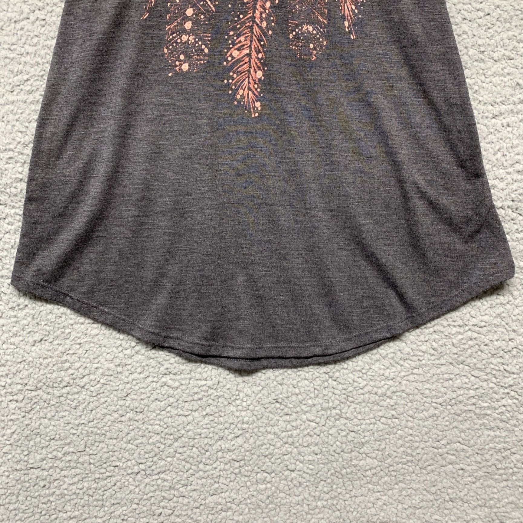 Pinko Mudd Womens Tank Top Gray Pink Feather Graphics Size XXS Size XXS / US 00 / IT 34 - 3 Thumbnail