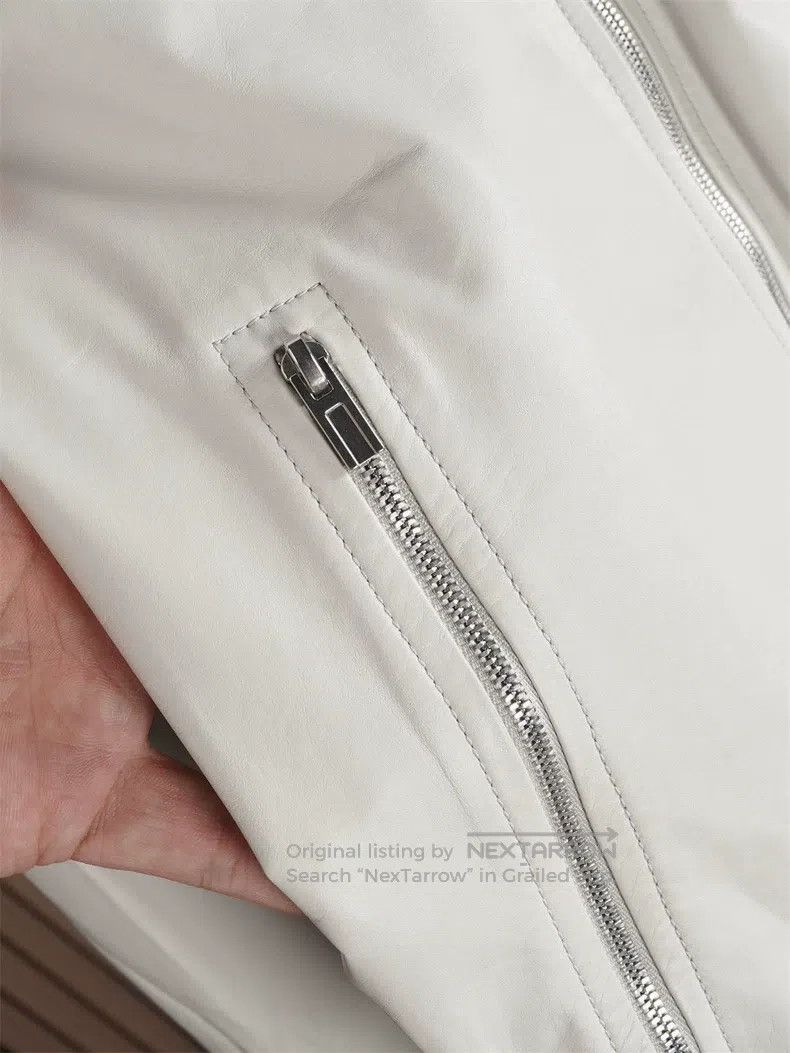Hermes Hermes Men's Elephant Grey Baseball Leather Jacket Size US M / EU 48-50 / 2 - 7 Thumbnail