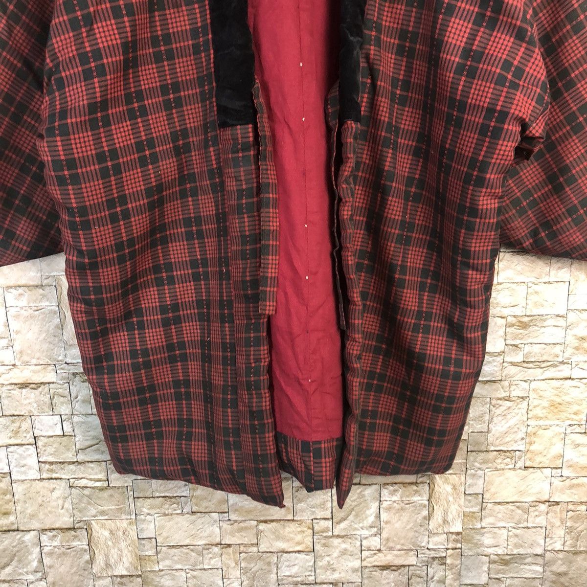Japanese Brand Kimono Red Checkred vintage japan #A162 Size US L / EU 52-54 / 3 - 6 Thumbnail