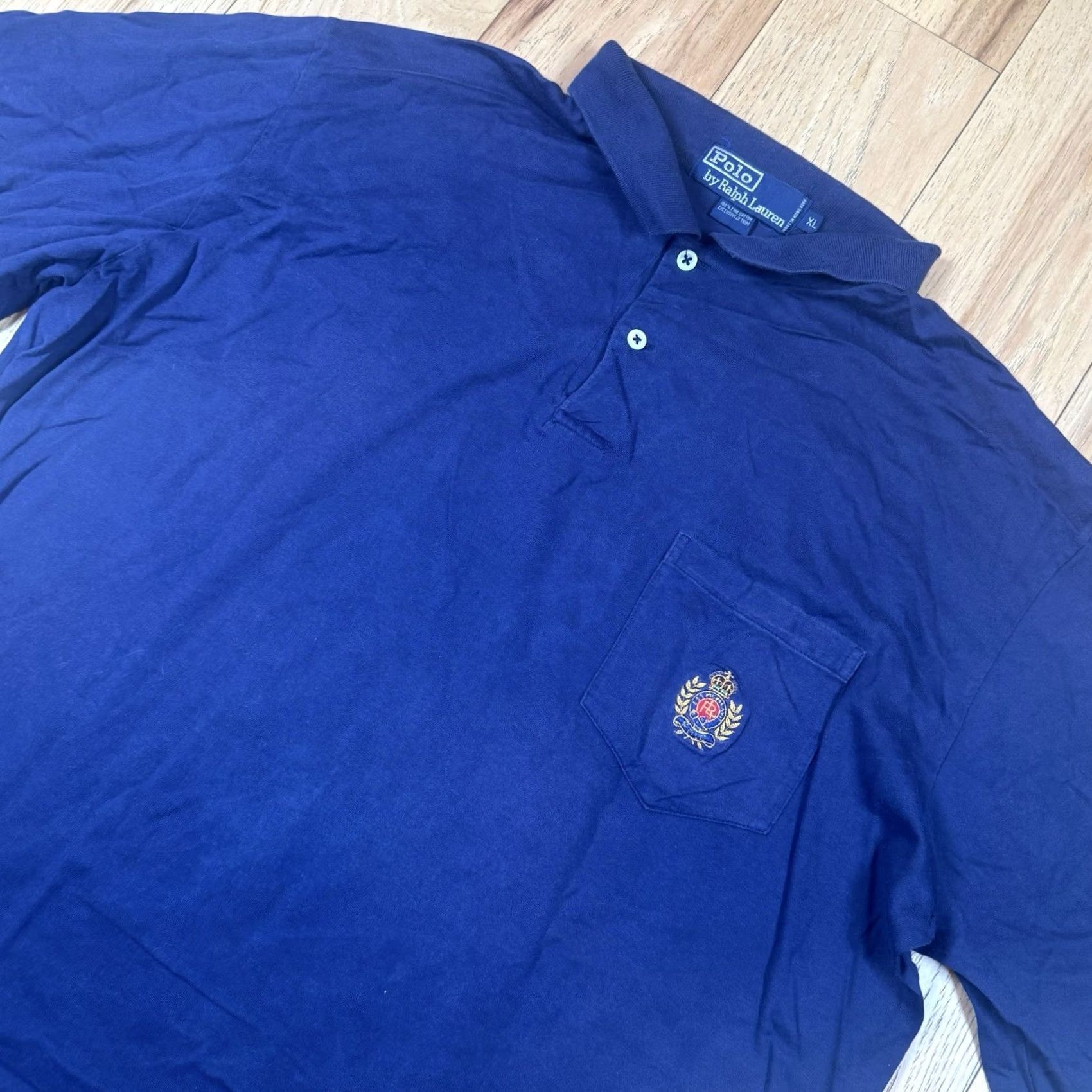 Ralph Lauren VINTAGE Polo Ralph Lauren Rugby Shirt Mens XL Scribble Logo Crown Crest Polo Rugby XL Blue Mens Size US XL / EU 56 / 4 - 2 Thumbnail