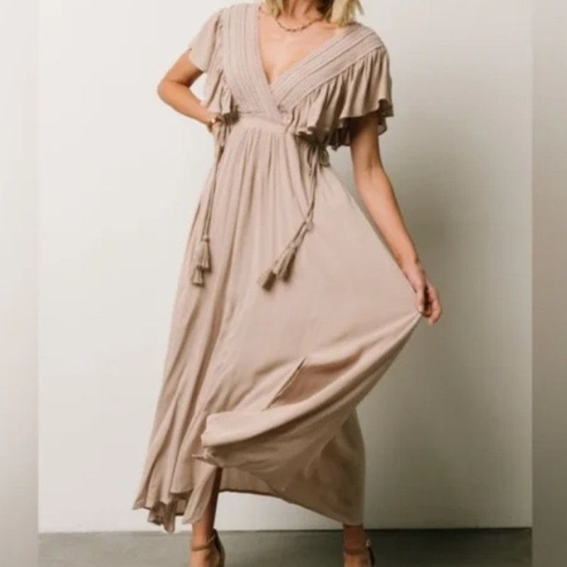 Born Baltic Born Womens Jennifer Bridesmaid Maxi Dress S Tasseled Size S / US 4 / IT 40 - 1 Thumbnail