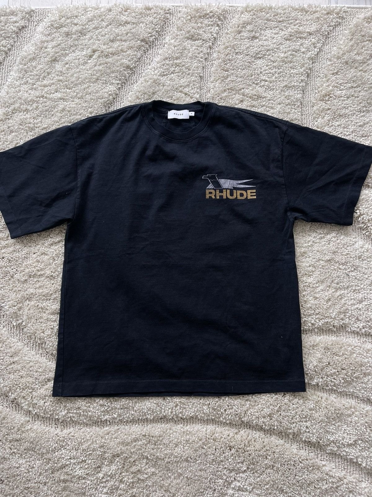 image of Rhude Eagle T Shirt Size Xs Oversized Fit in Black, Men's