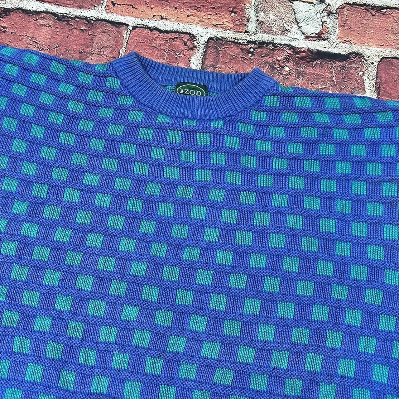 Izod Vintage Izod Chunky Knit Checkered Textured Sweater Cosby Size US L / EU 52-54 / 3 - 5 Thumbnail